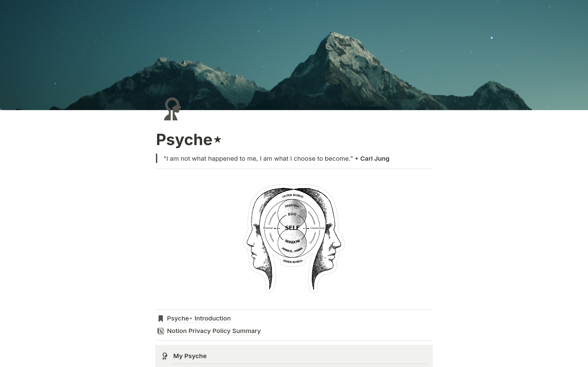 A template preview for Psyche⋆