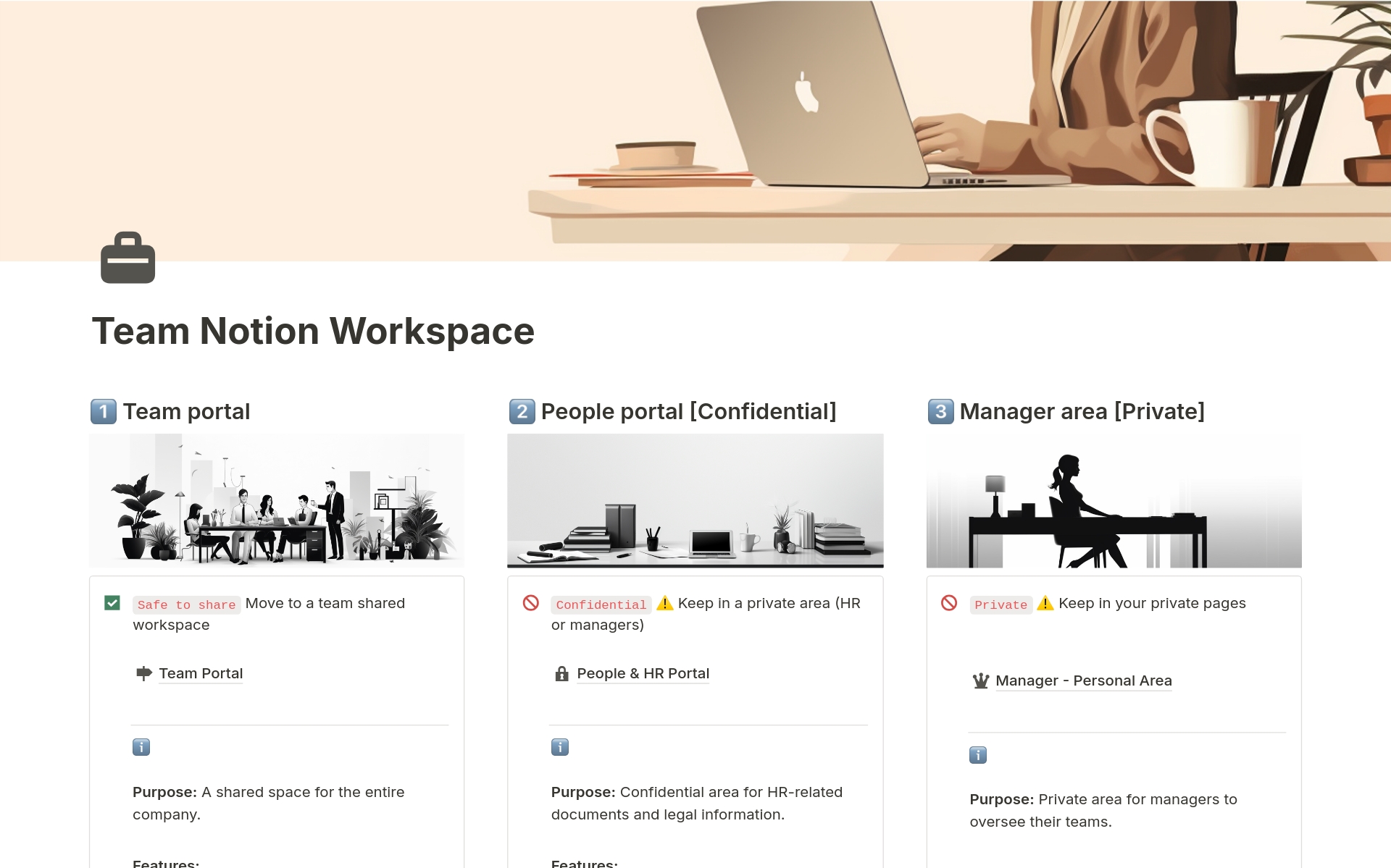 En forhåndsvisning av mal for All-in-one Team Workspace with > 50 pages 