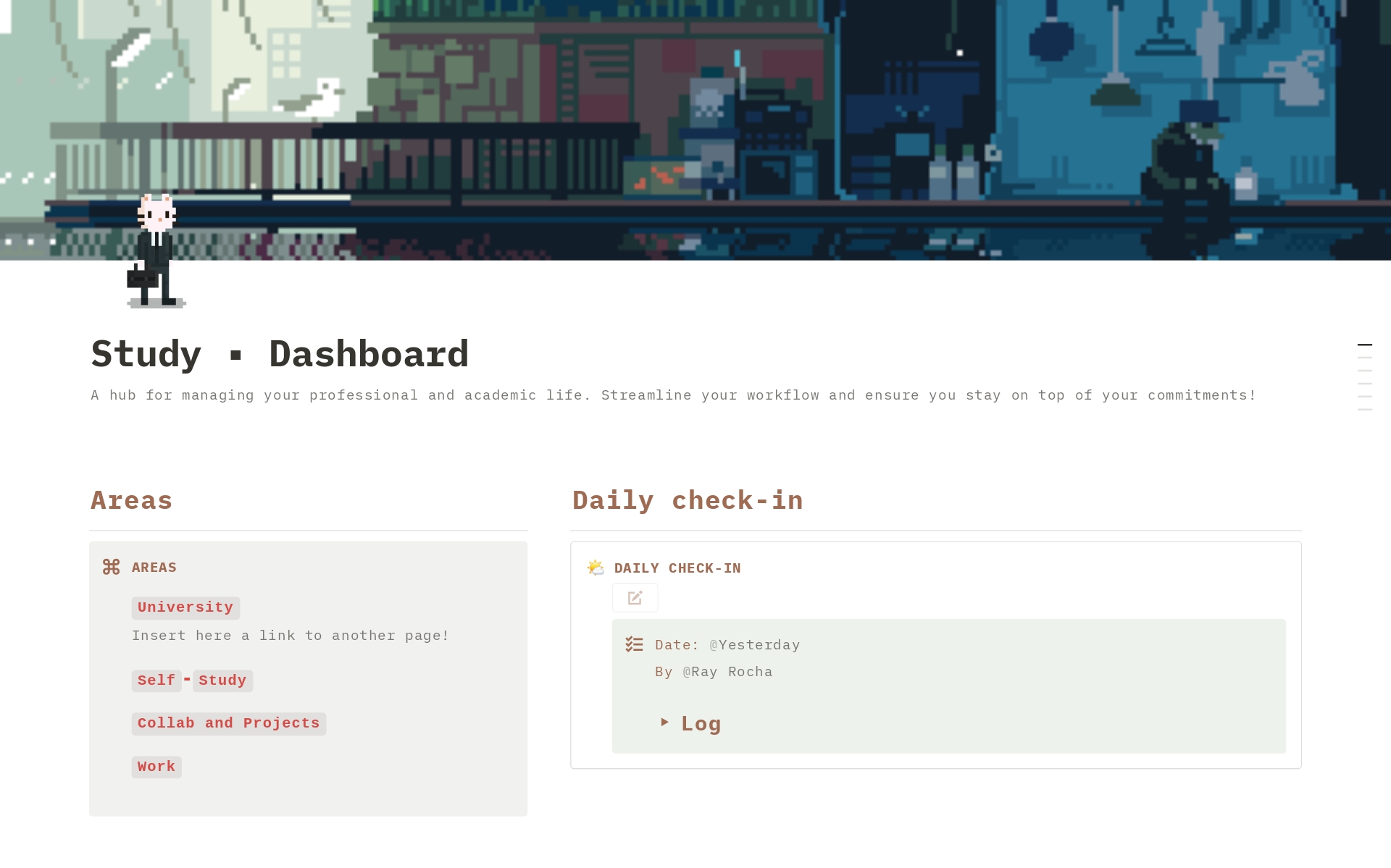 A template preview for Study • Dashboard