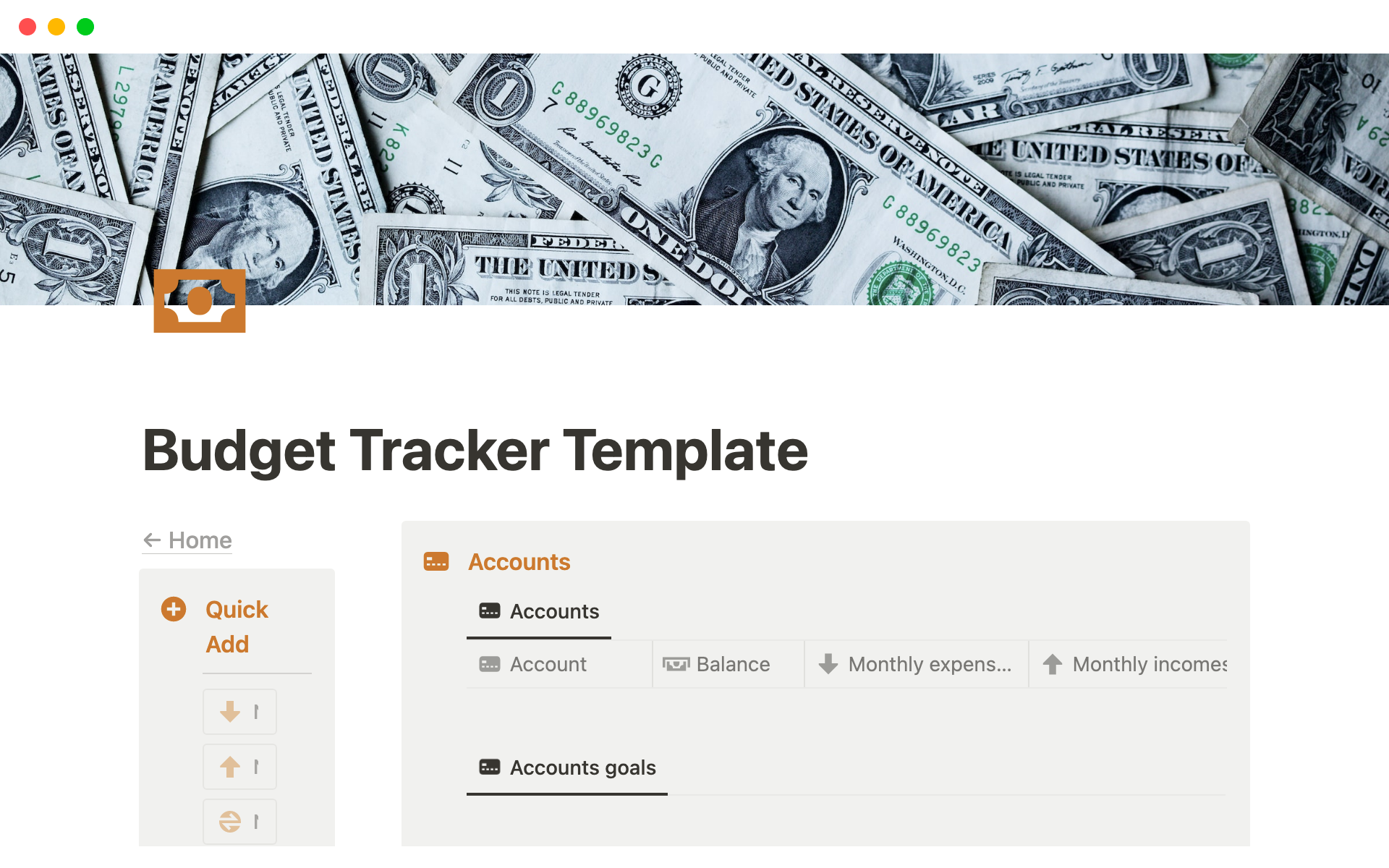 Track your expenses and incomes across multiple money accounts