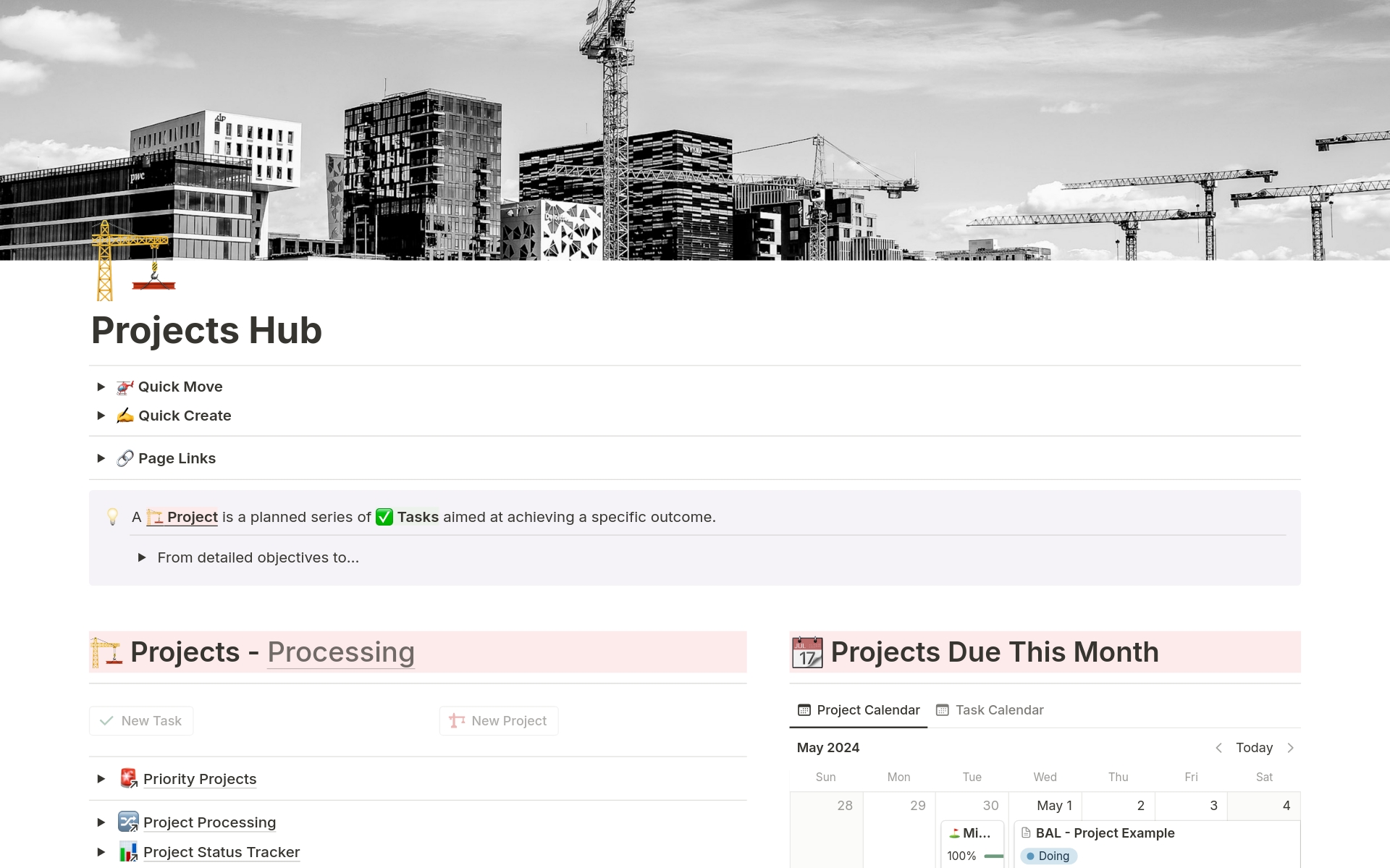 The 🔨Projects Hub is a fully functional project manager management designed for ease of use and enhanced focus. The Projects Hub gives you a fully equipped task & project manager along with with least confusing layout possible. ~Includes all essential project management feature~