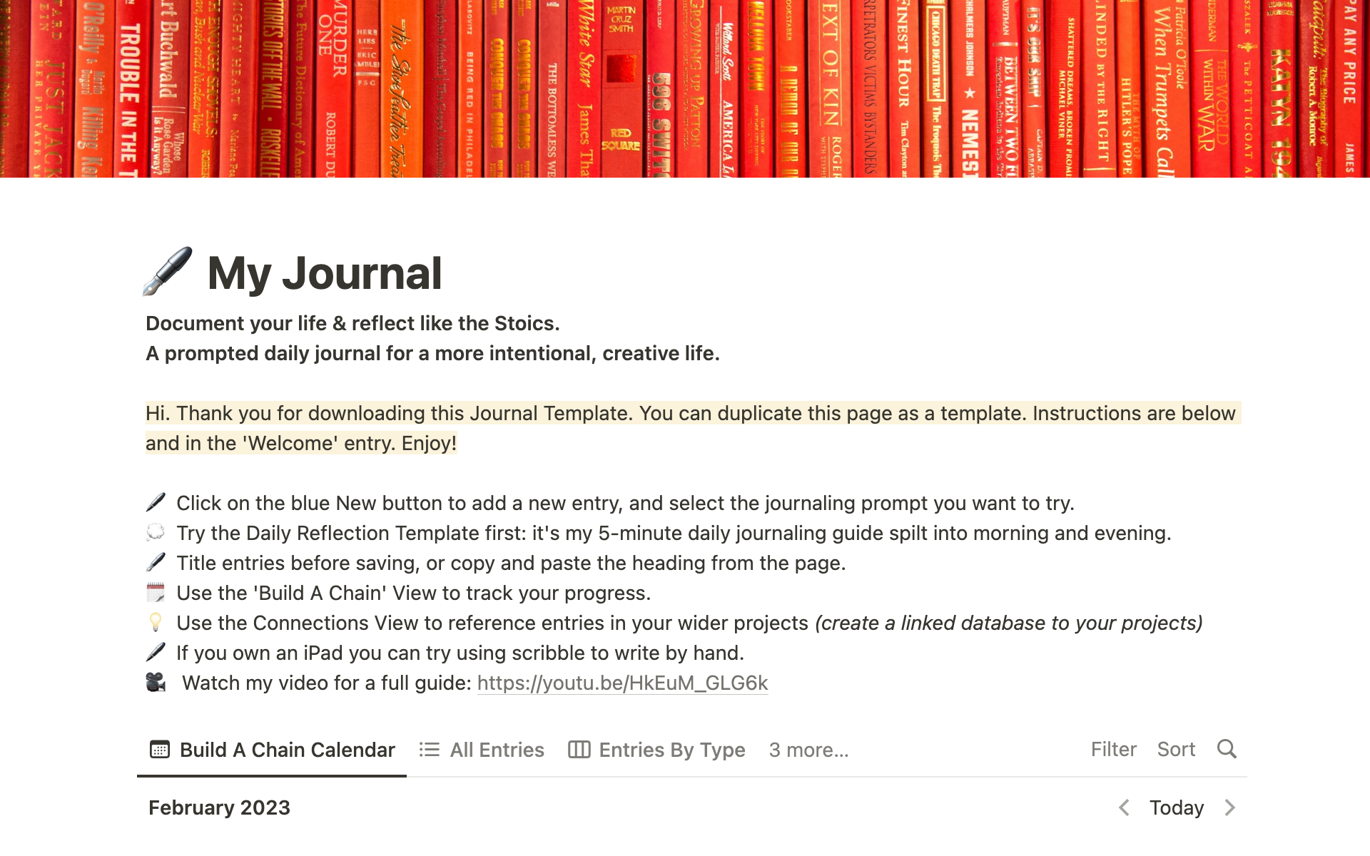 A template preview for A Stoic Notion: The Prompted Digital Journal