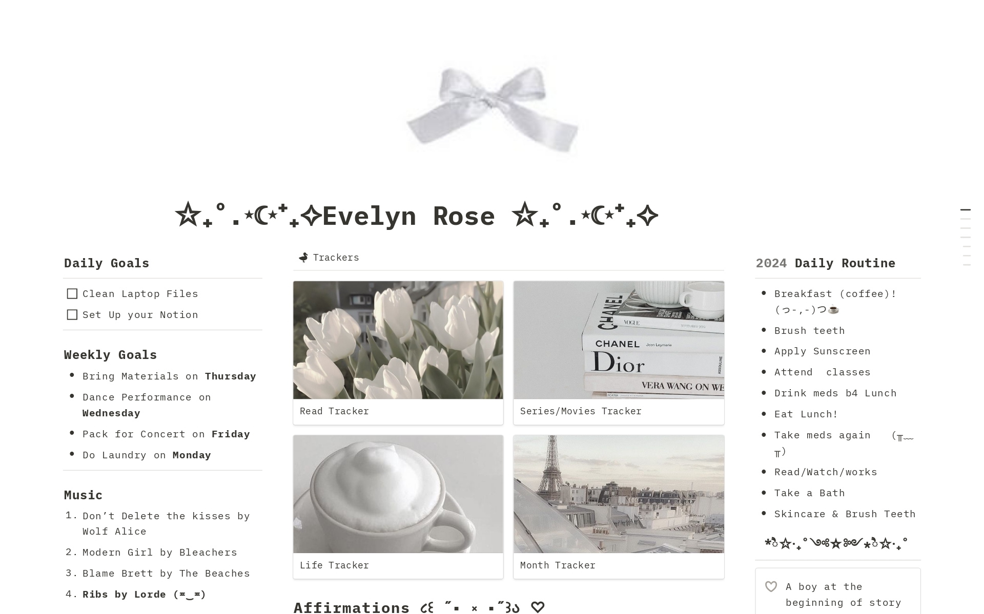 A template preview for White Aesthetic Home