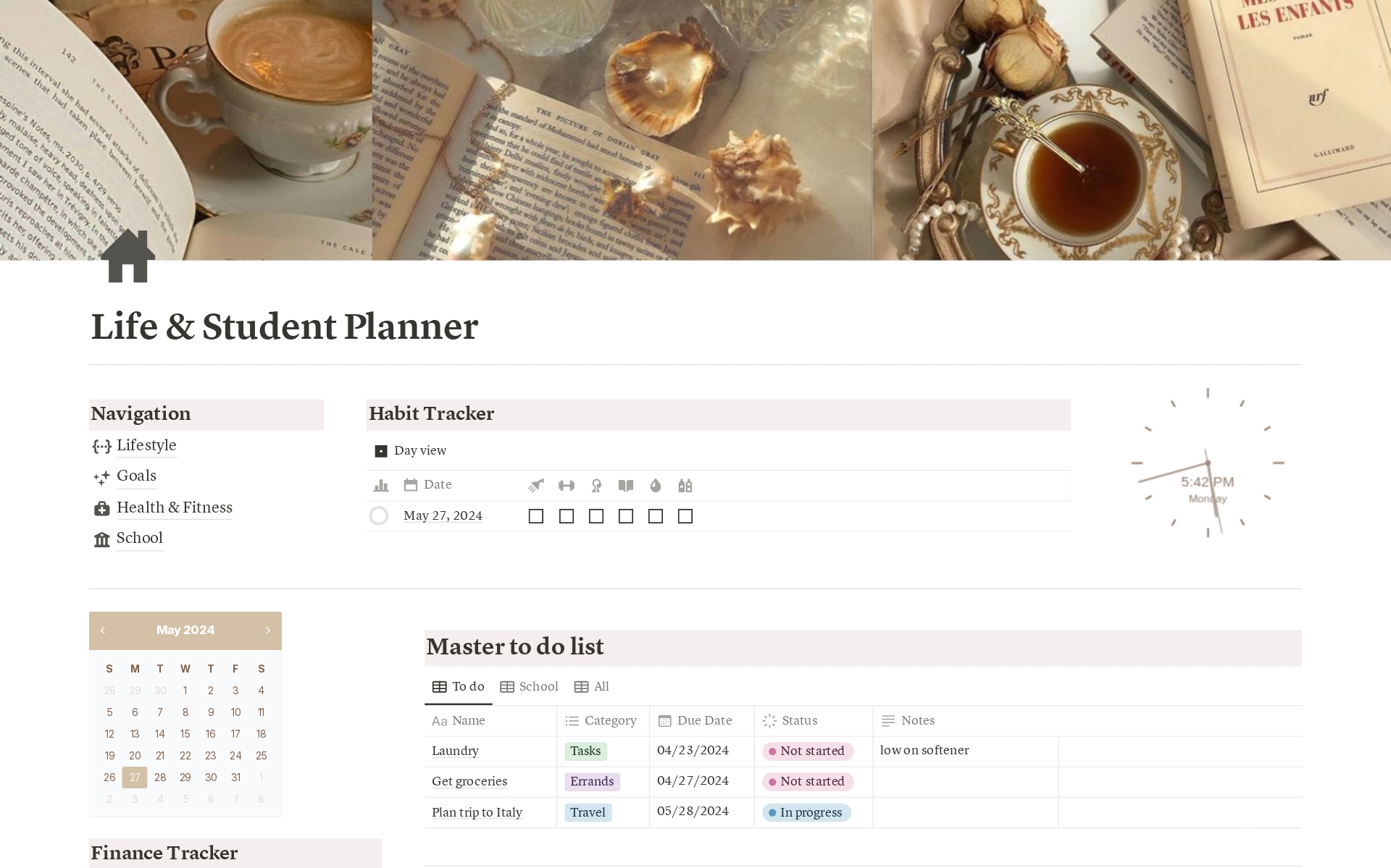 A template preview for Ultimate Aesthetic Life and Student Planner 