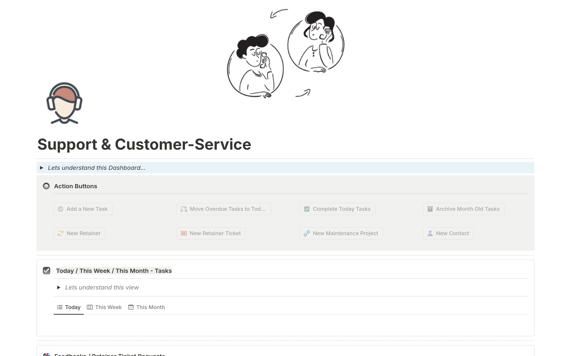 A template preview for Support & Customer-Service 
