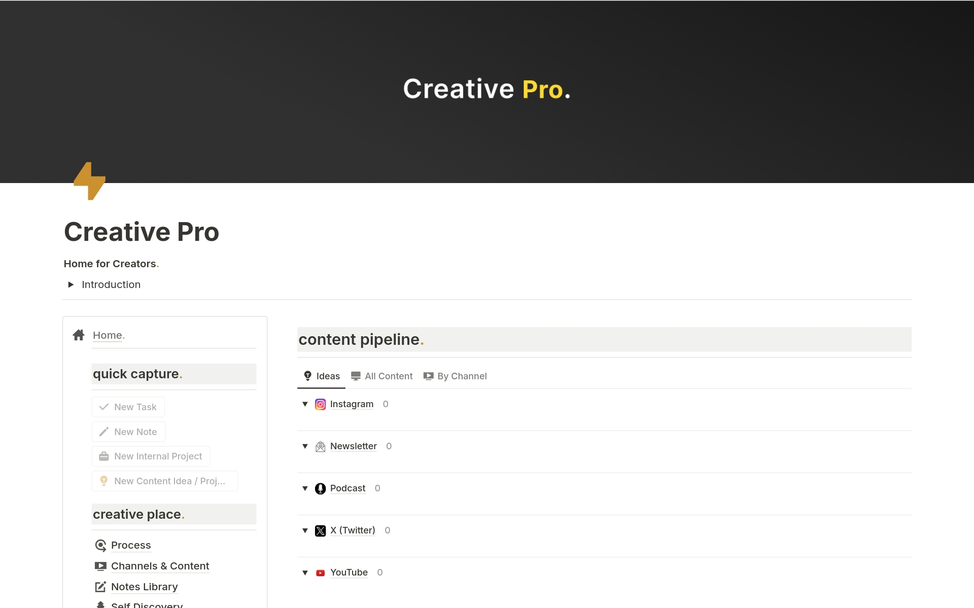 A very intuitive Notion Template to plan your content and internal projects, designed by Creators for Creators.