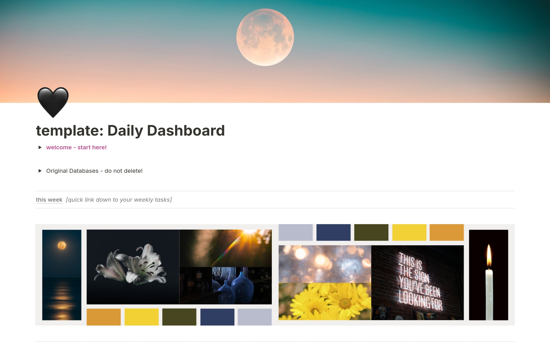 Daily Dashboard - task & project management のテンプレートのプレビュー