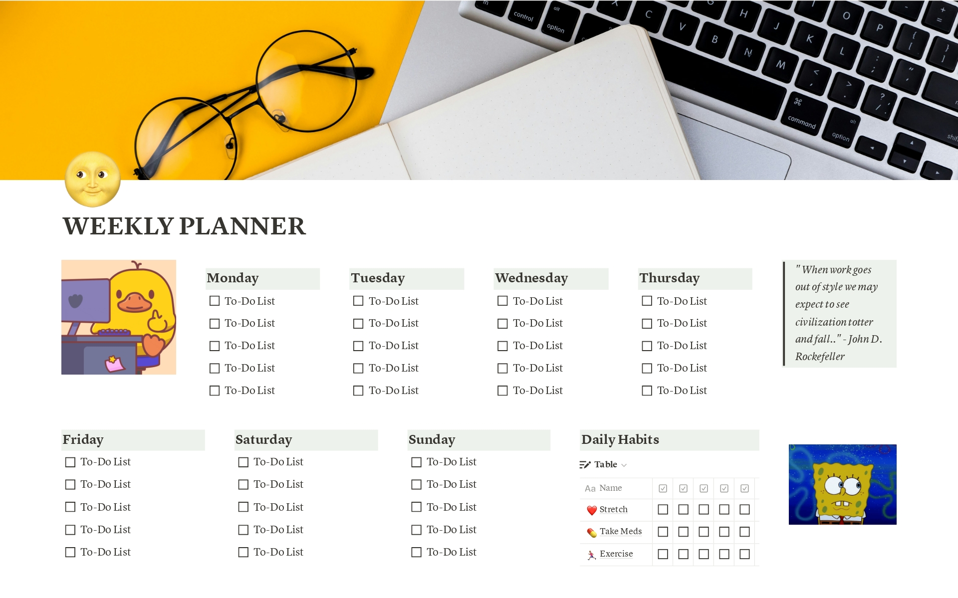 Presenting our gorgeous and useful Aesthetic Weekly Planner Notion Templat