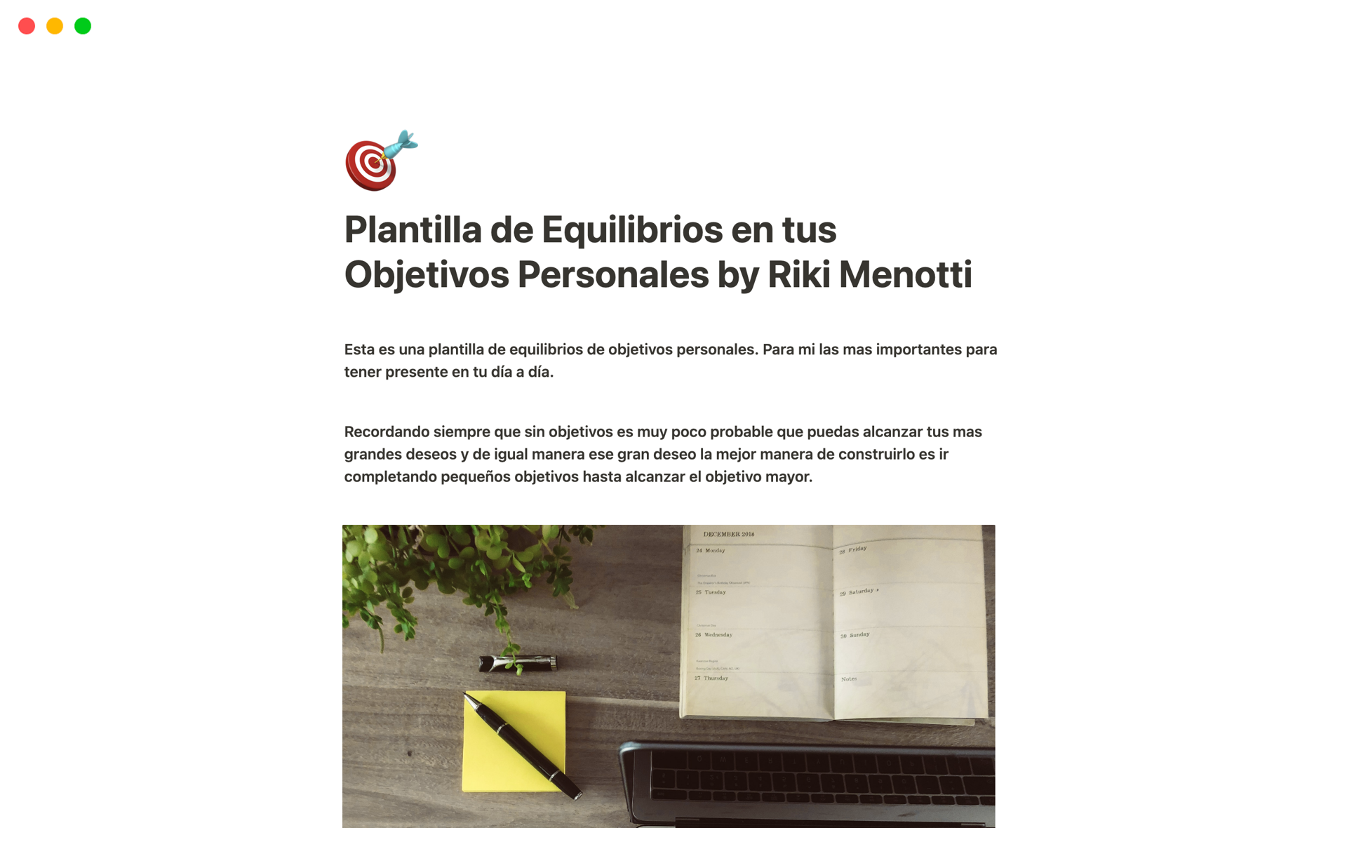 A template preview for Equilibrios en tus Objetivos by Riki Menotti