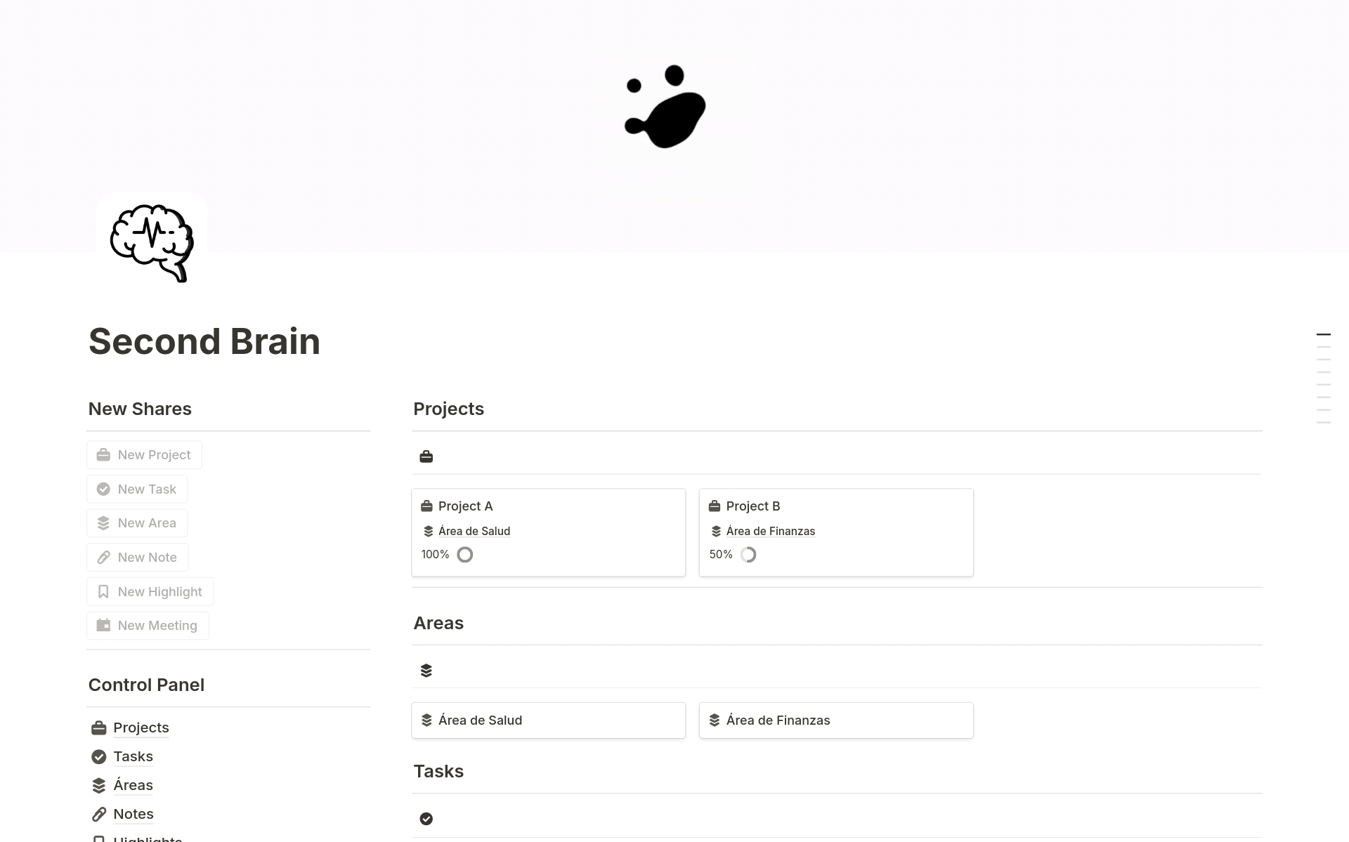 Organize your personal and professional knowledge with the Second Brain template in Notion. Ideal for increasing productivity.