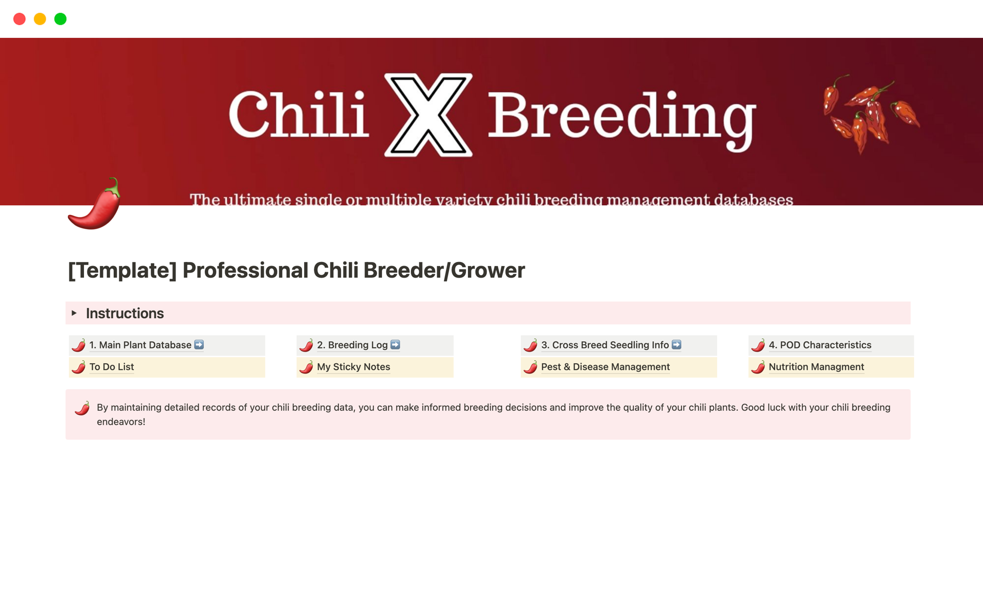 Mallin esikatselu nimelle Professional Chili Breeder/Grower Template