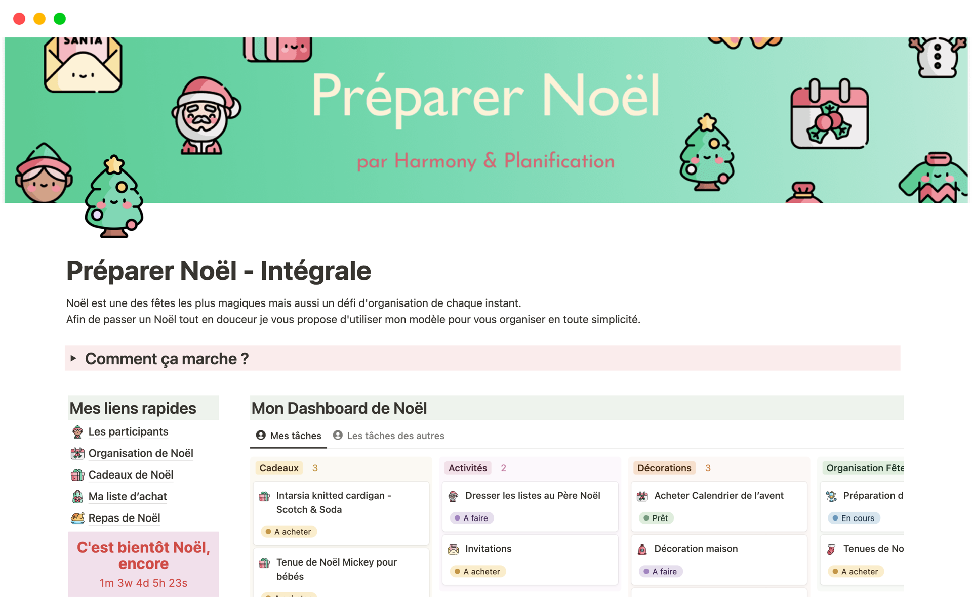 En forhåndsvisning av mal for Préparer Noël - Intégrale