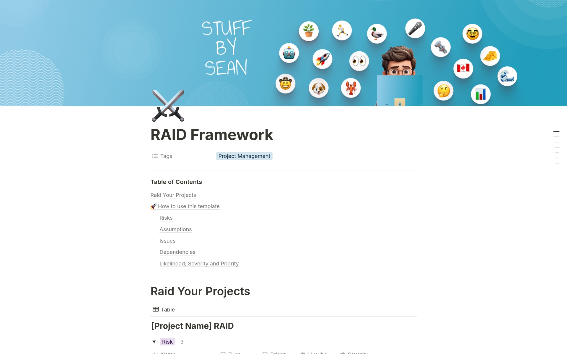 A template preview for ⚔️ RAID Framework