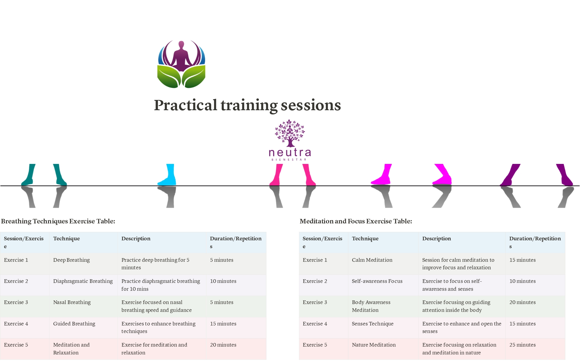 A template preview for Natural Breathing Therapy: Training