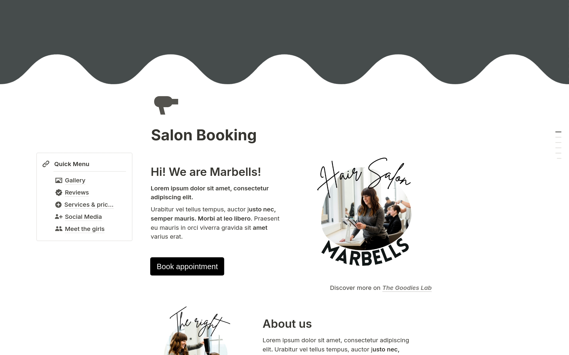 A template preview for Simple & Clean Booking Site