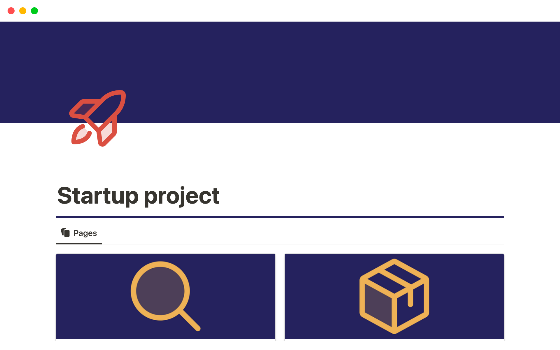 Vista previa de una plantilla para LaunchPad: for Business Startups