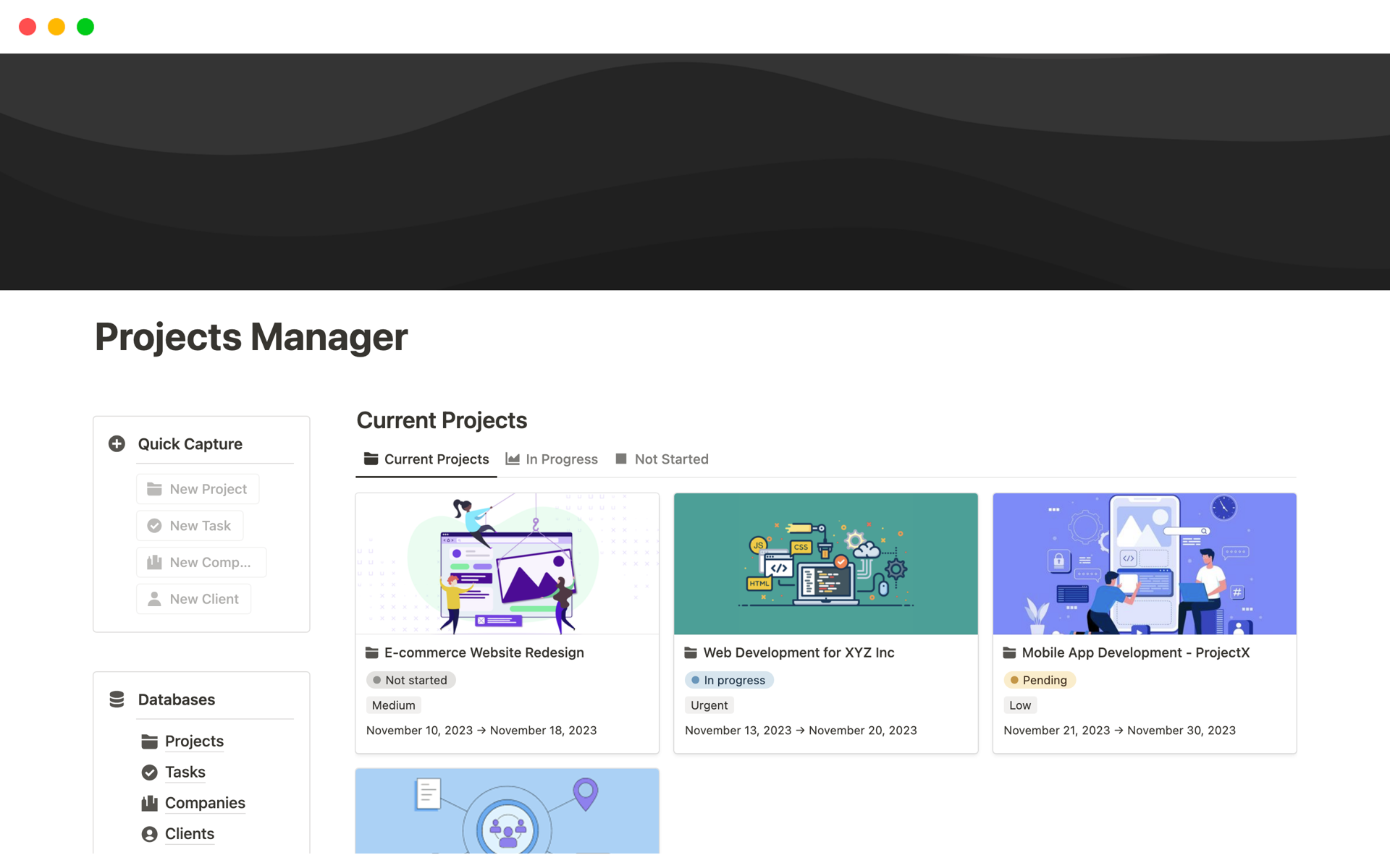 Get your projects on track with our easy 'Projects Manager' template for Notion, It's a game changer for teamwork and staying organized.