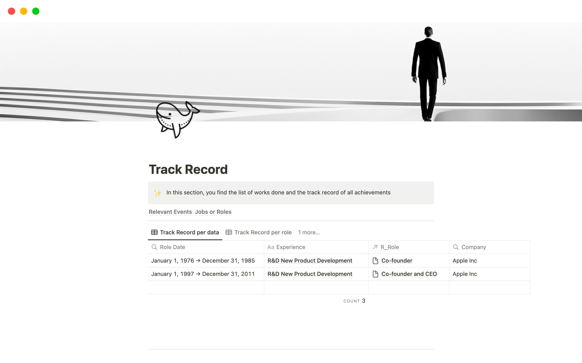 Vista previa de plantilla para Track Record to Success