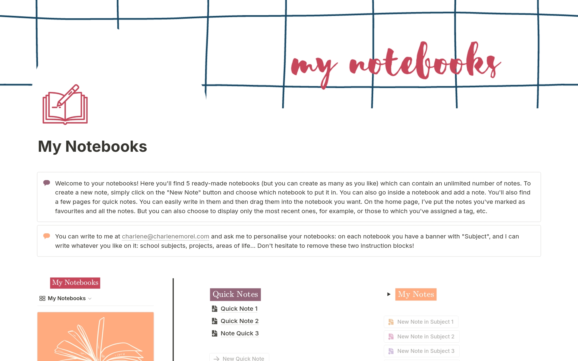 A template preview for Notebook and Notetaking
