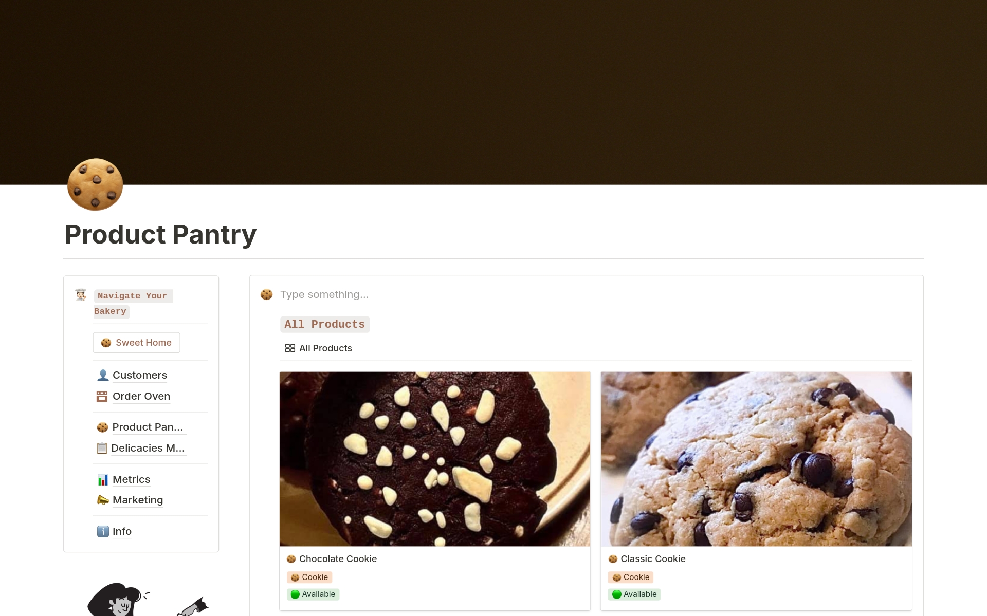 Cookie Command Center: Business Management will streamline your bakery's operations with our Notion template—manage orders, track products, and achieve your business goals! 🍪📈