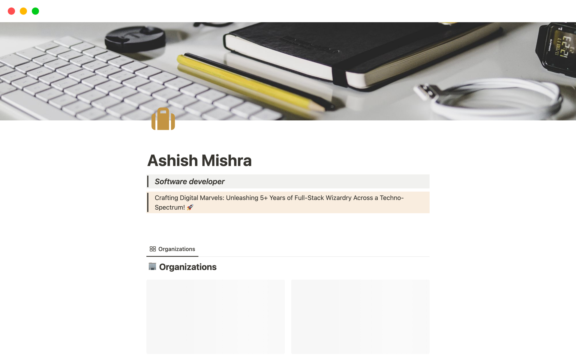 A template preview for Portfolio Template for IT individuals
