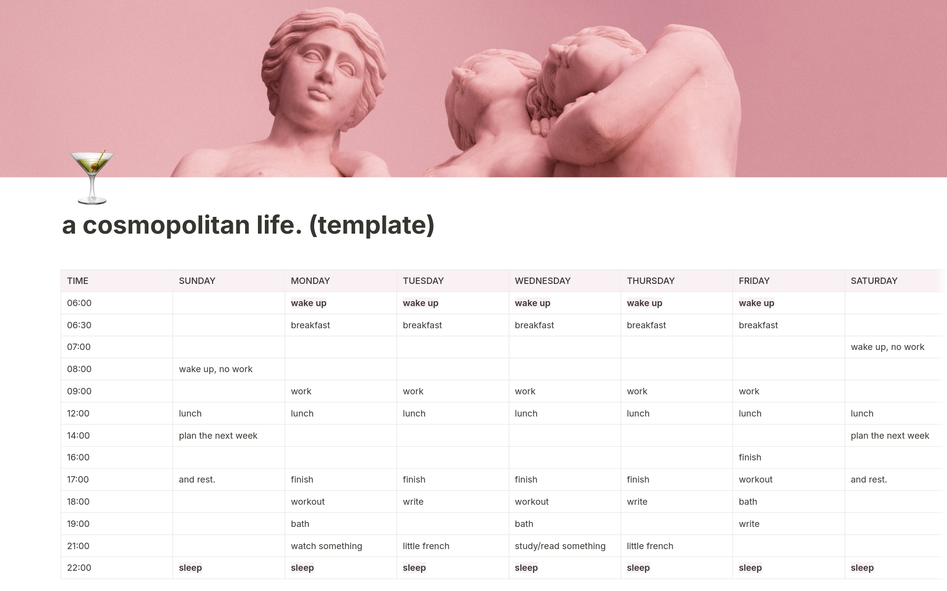A template preview for a cosmopolitan life, your easy routine