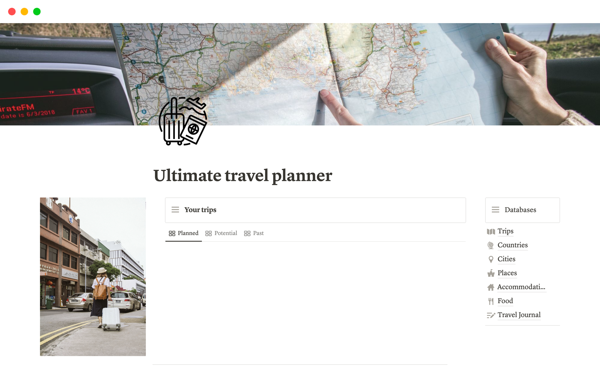 This template is your travel companion, offering an all-in-one solution to plan, track, and cherish your trips.