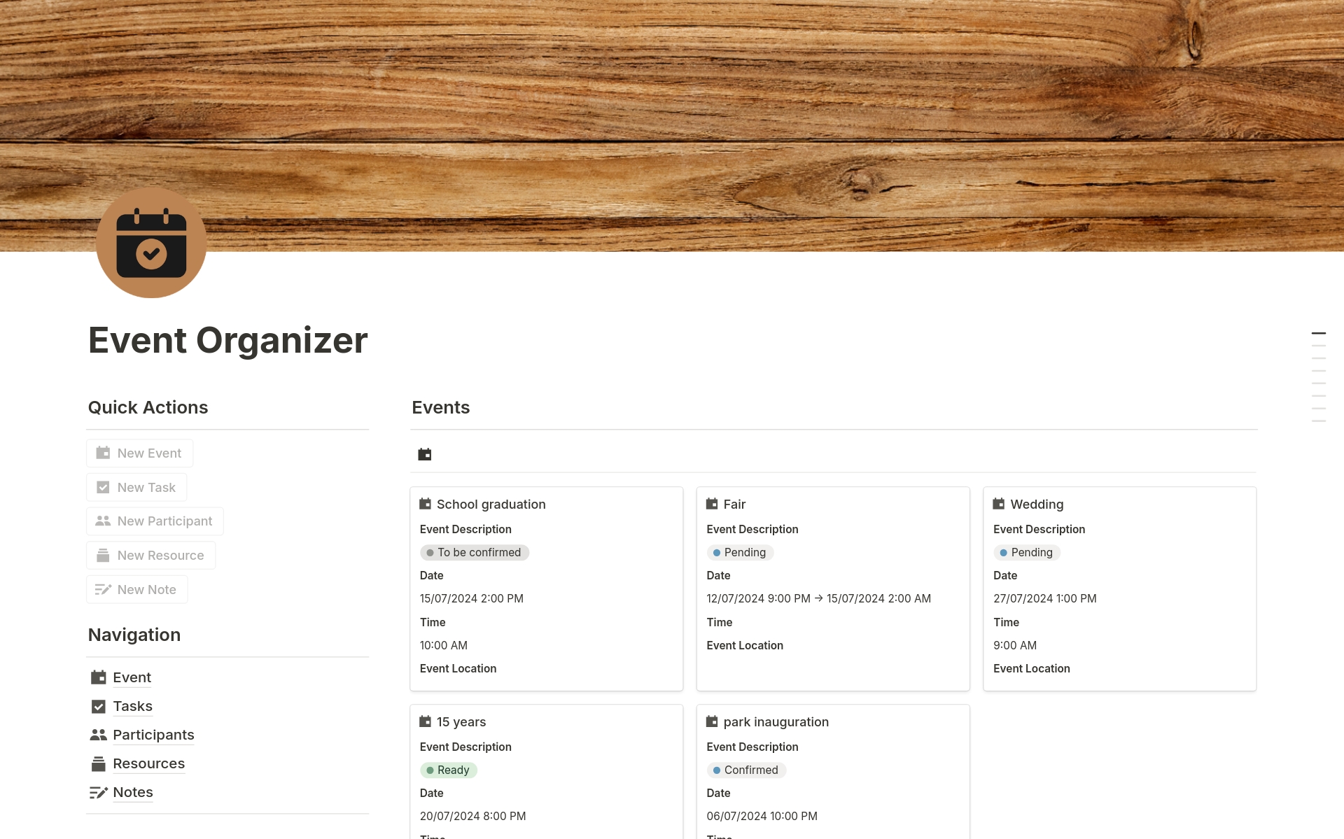 Event Organizer Template | Notion Marketplace