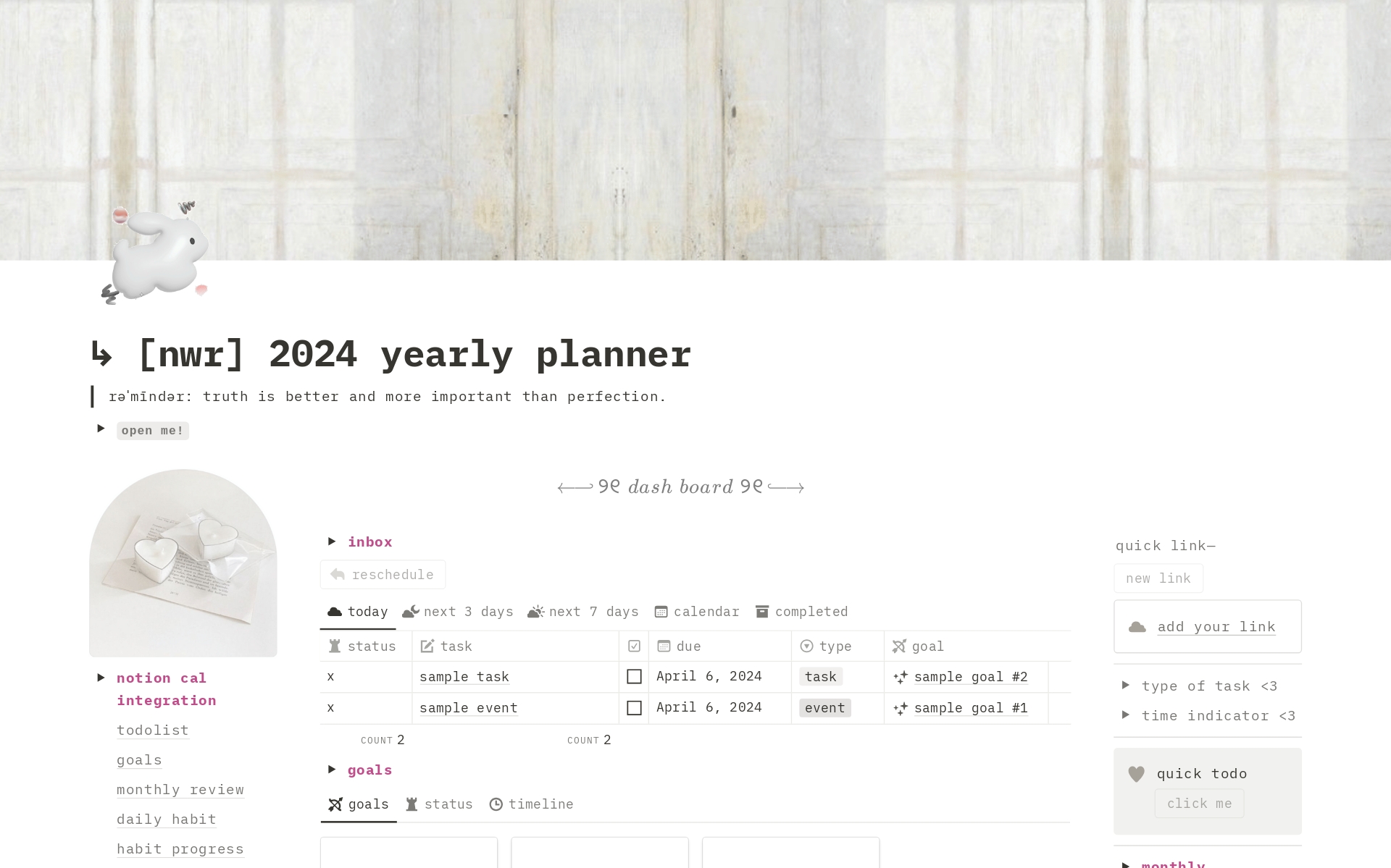With our aesthetic and functional Life Planner, you can manage your todos, goals, projects, habits, and journal — All aspects of life in one place.