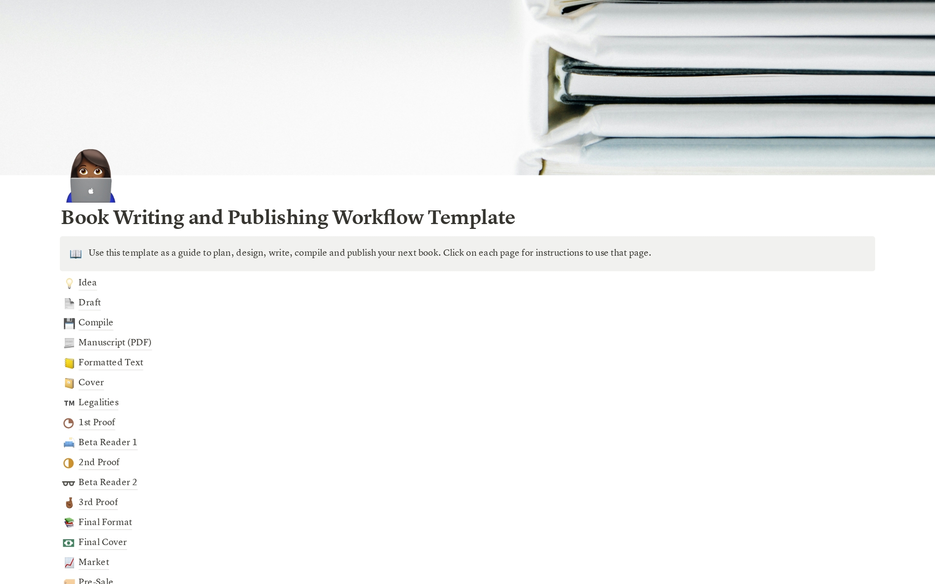 A template preview for Write a Book and Publish It