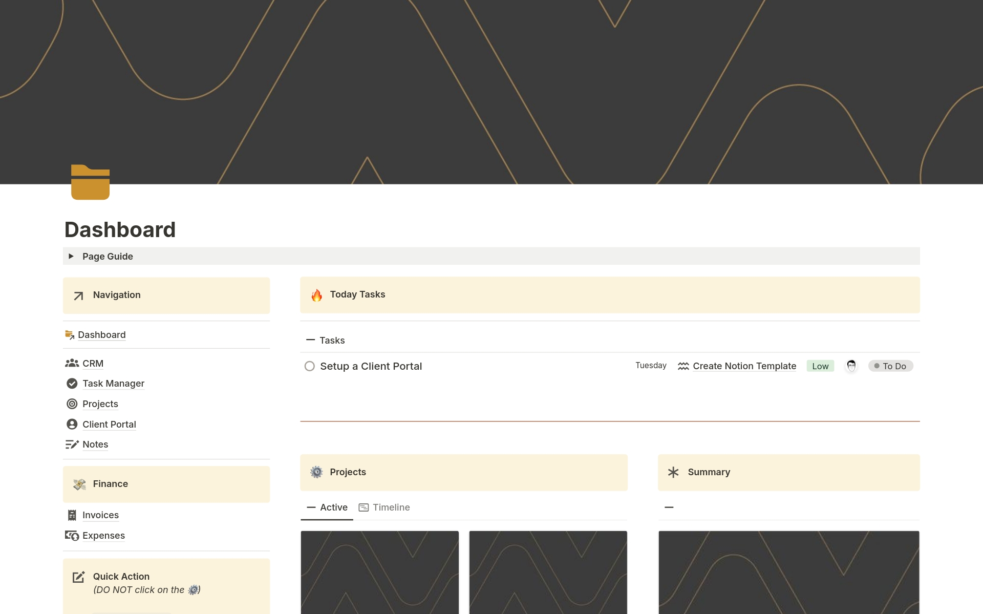 A template preview for Agency Dashboard