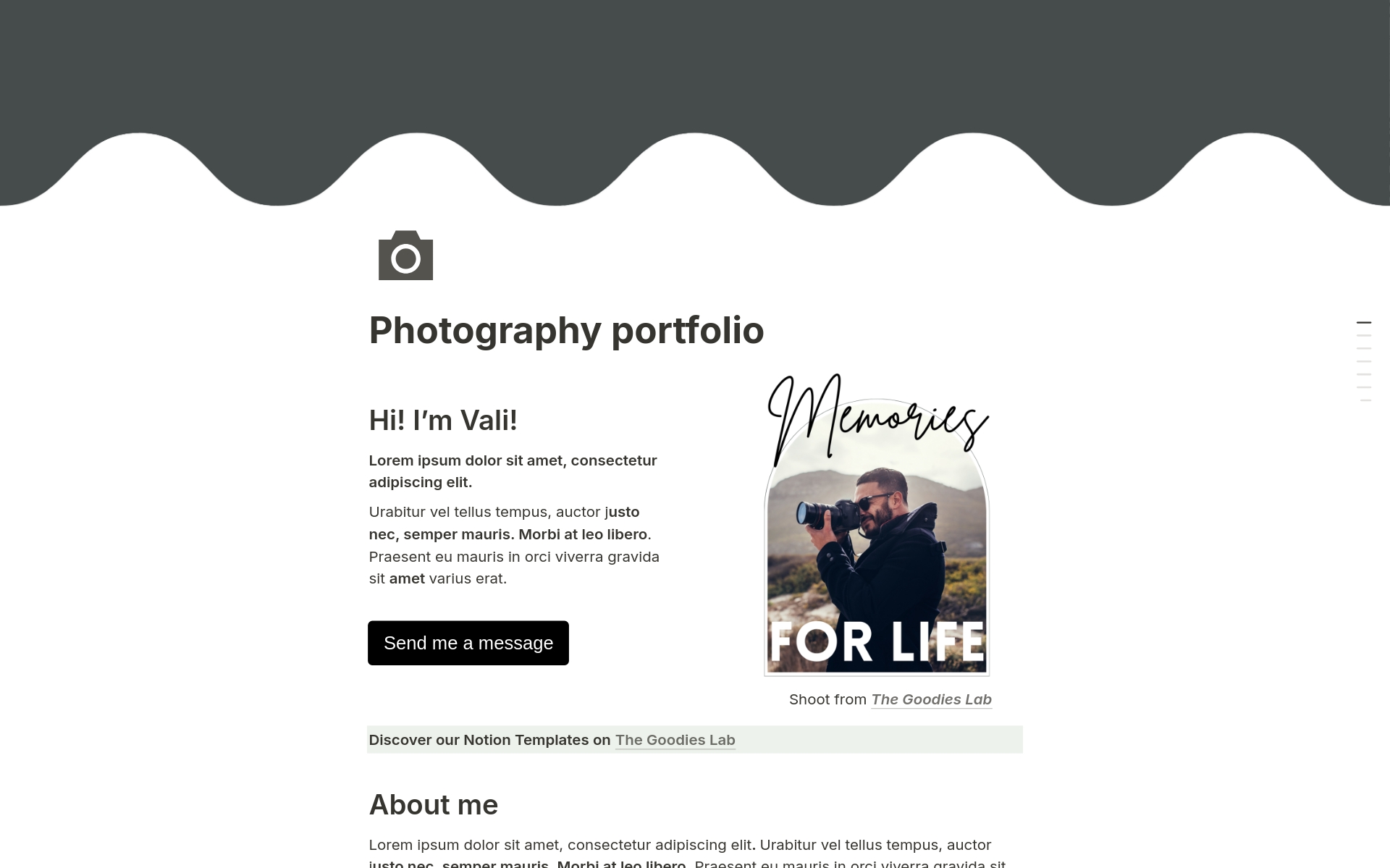 Photographer Portfolio Service & Pricing