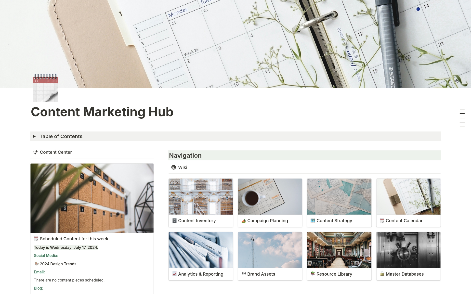 Streamline content creation and plan effortlessly with this Content Marketing Hub - with a Content Center! Perfect for content creators and small businesses, simplify your marketing strategy from planning to execution! Easily track content with 15 databases & 8 dashboards.