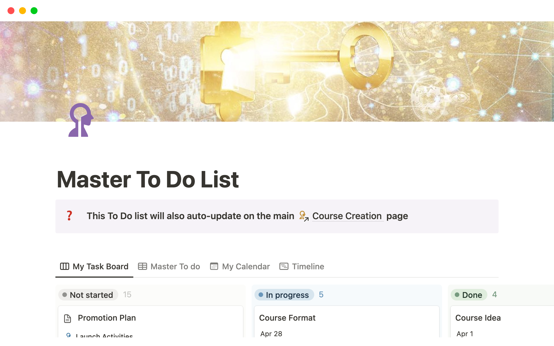 Helps users create & manage course creation from start to finish.