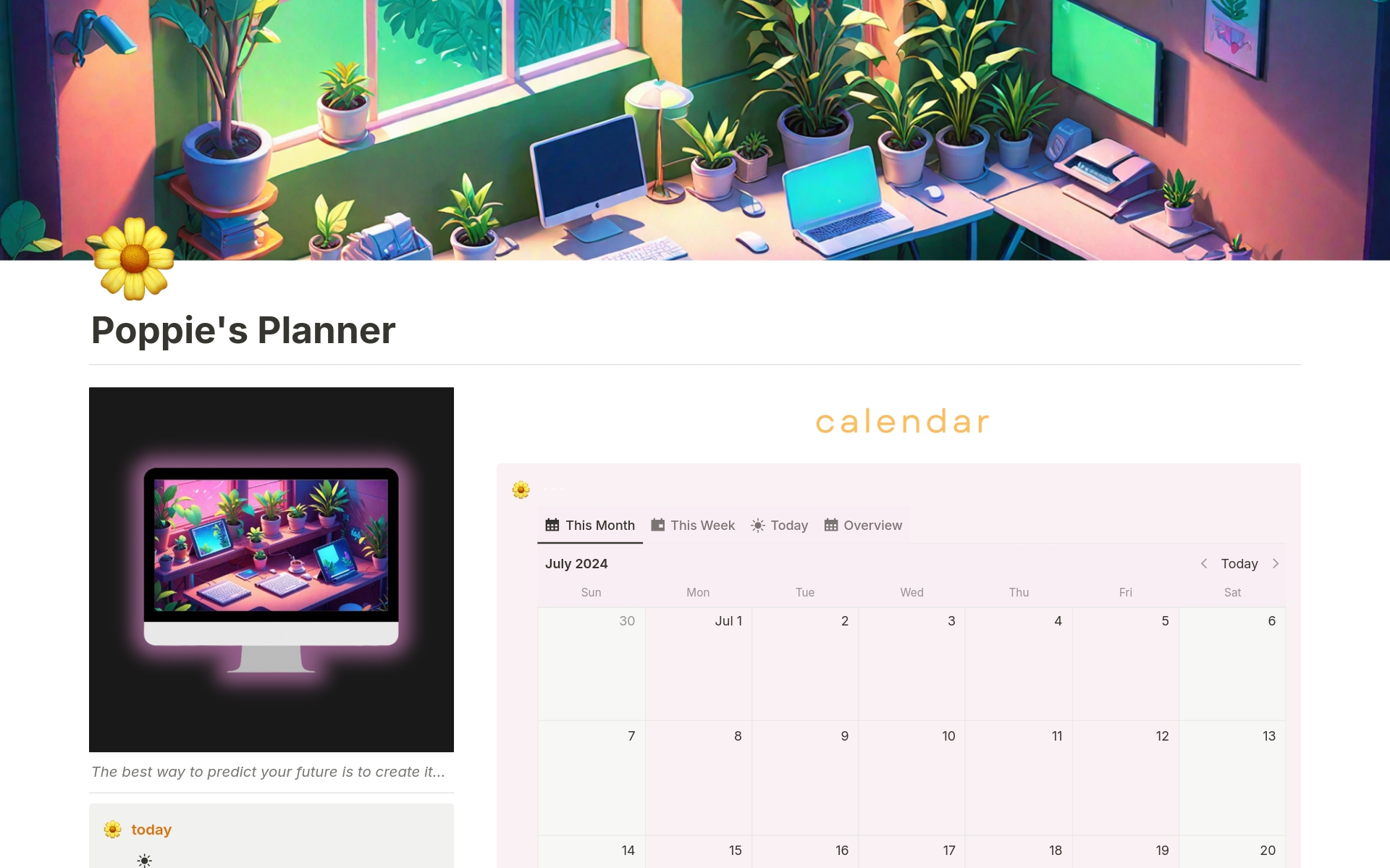 A template preview for Cozy Everyday Planner