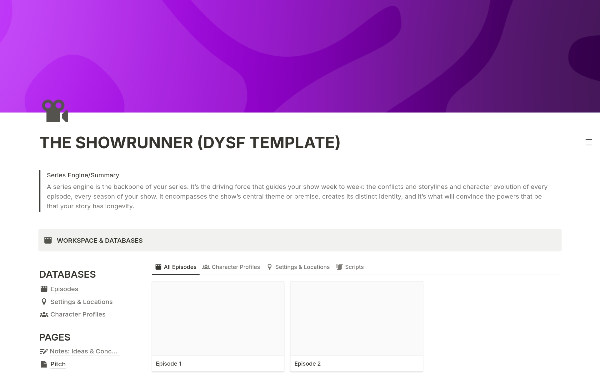 A template preview for THE SHOWRUNNER - DYSF
