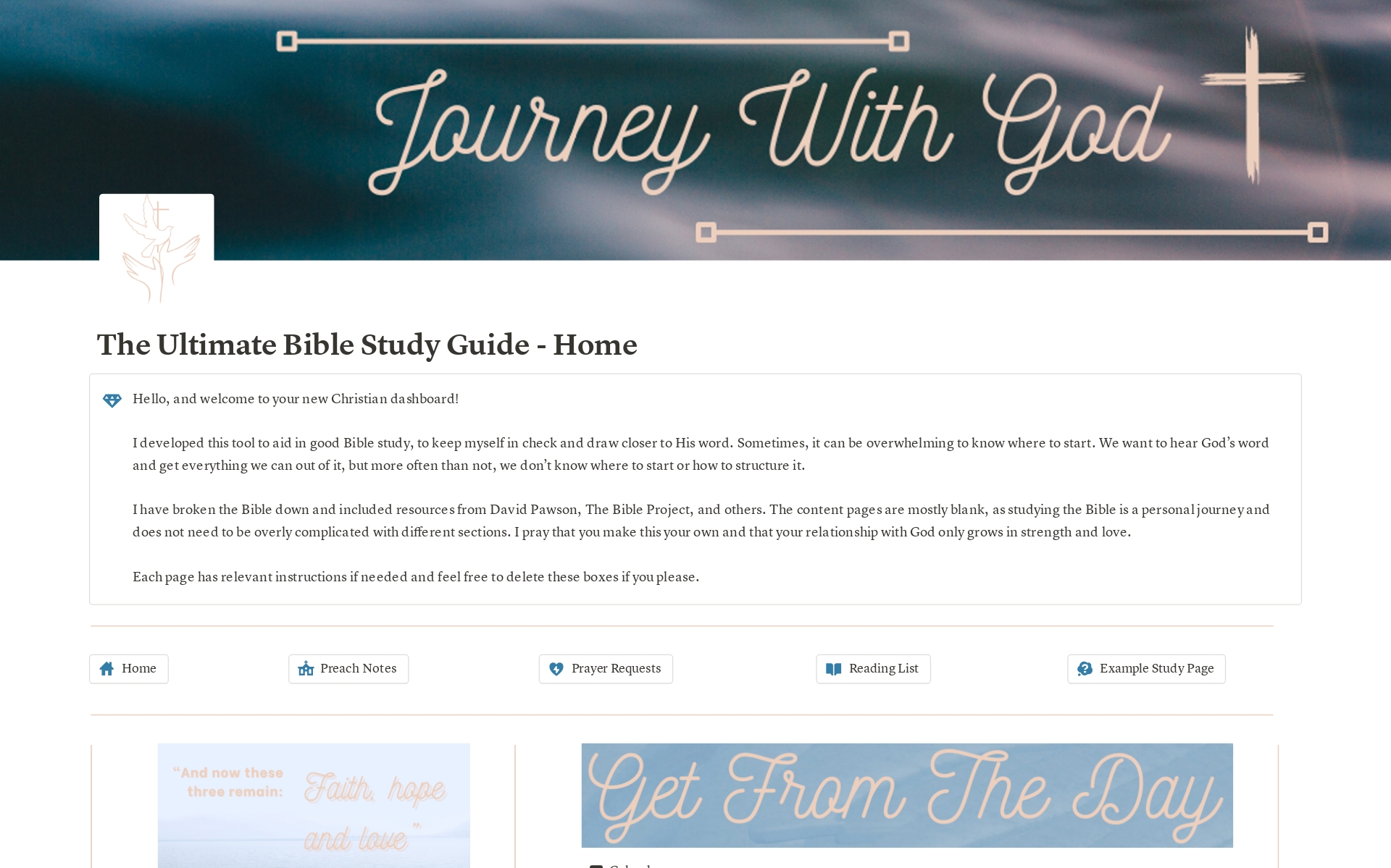 Vista previa de una plantilla para The Ultimate Bible Study Guide
