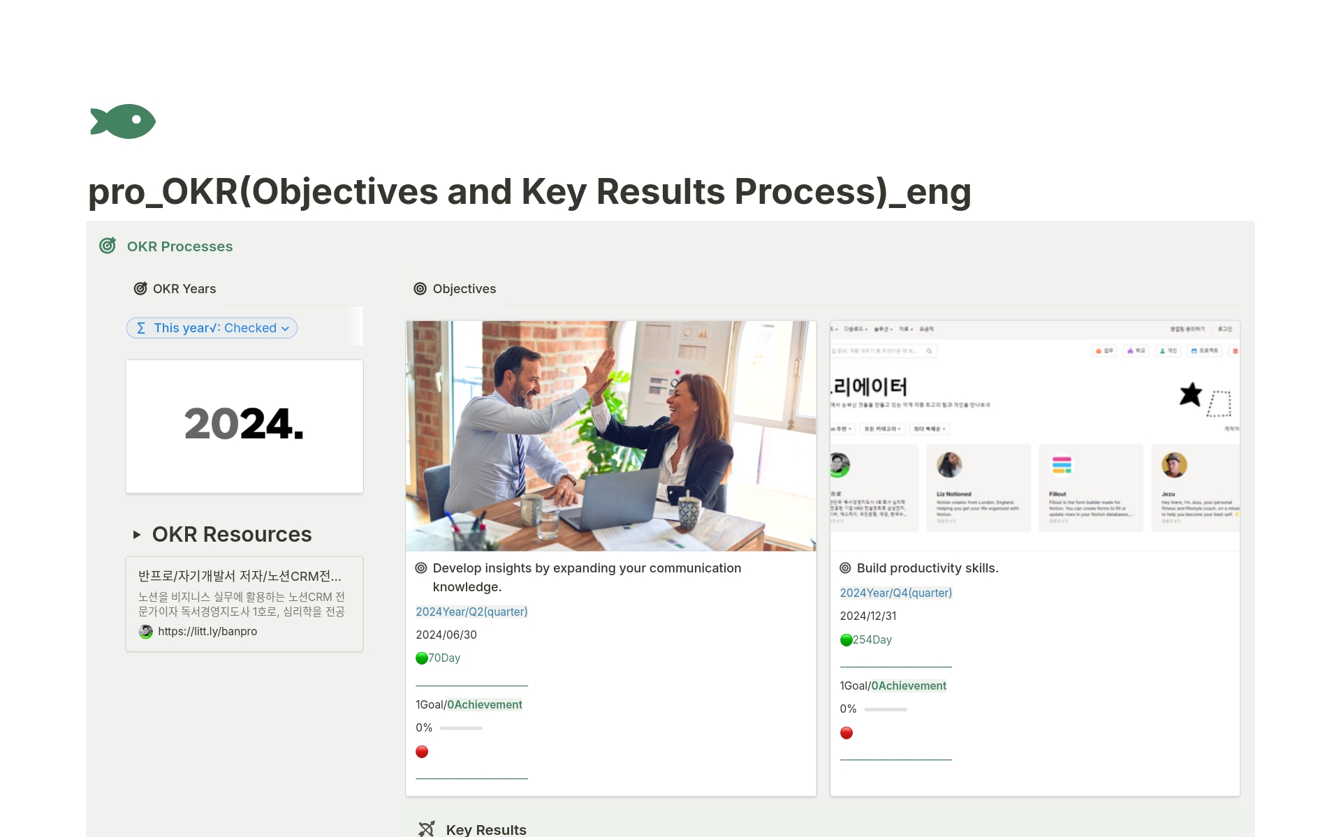 pro_OKR(Objectives and Key Results Process)_engのテンプレートのプレビュー