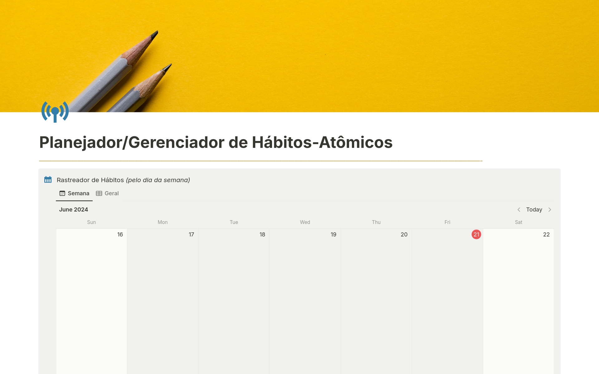 Eine Vorlagenvorschau für Planejador/Gerenciador de Hábitos-Atômicos