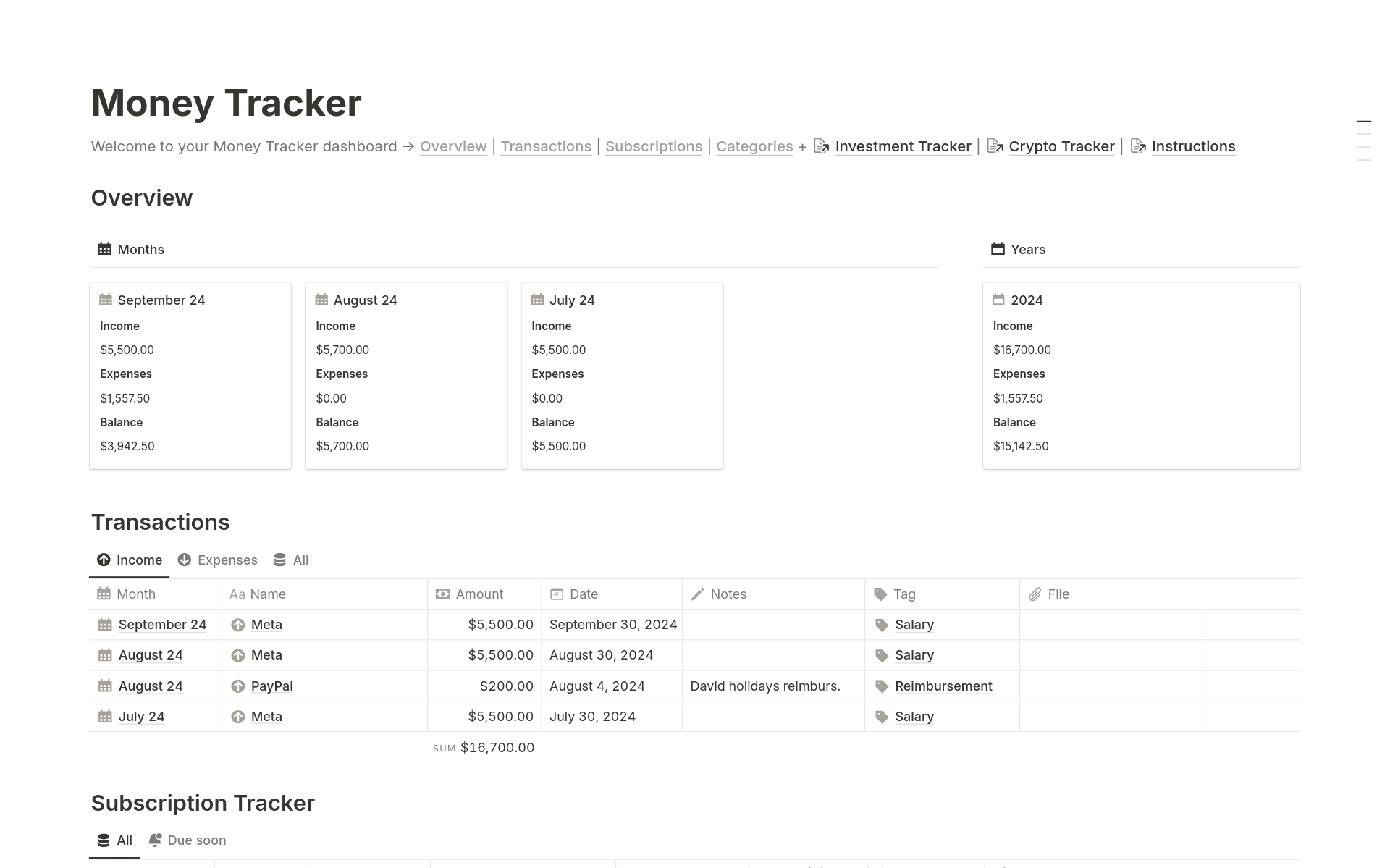 Get your finances organized with Notion Money Tracker