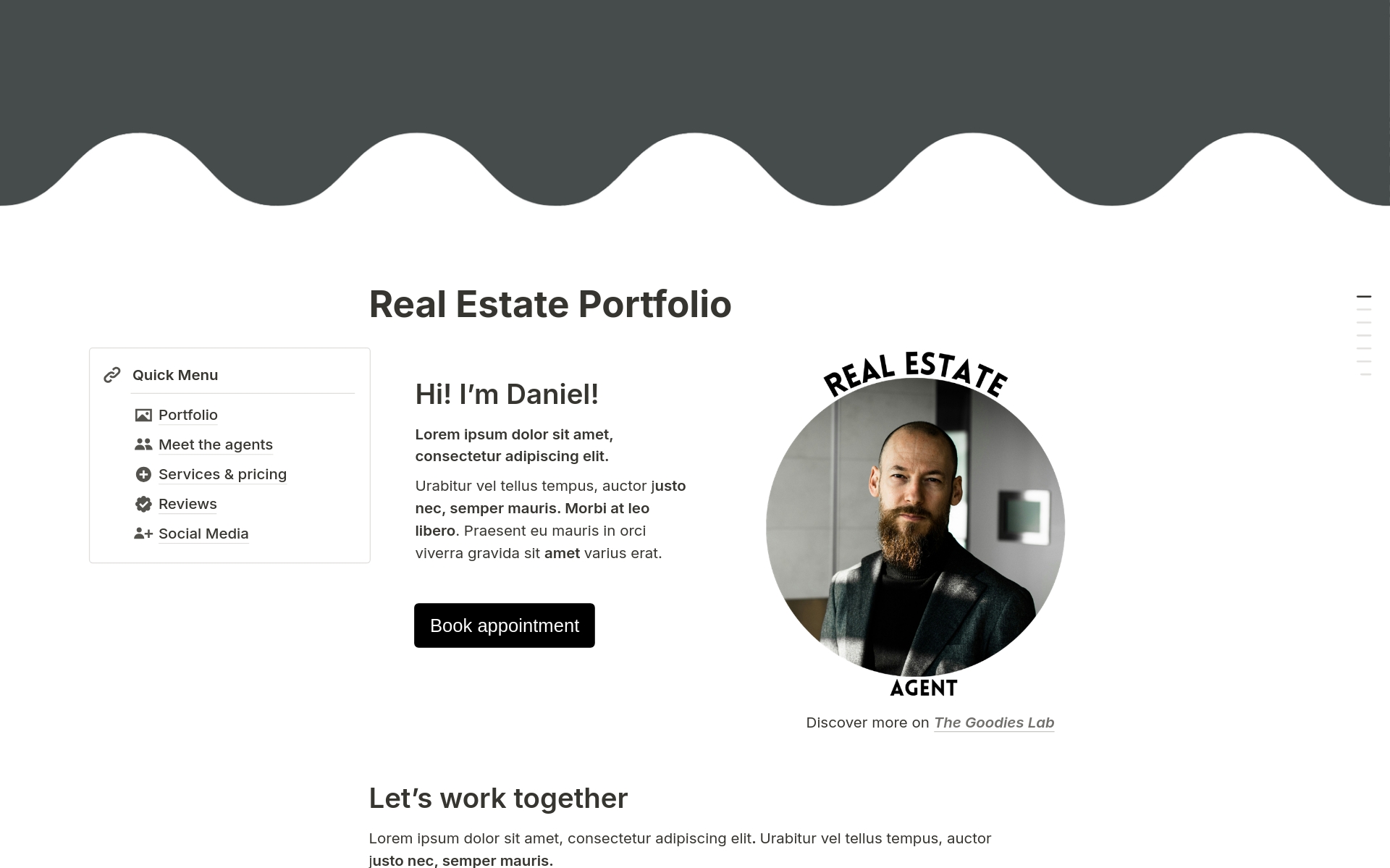 Mallin esikatselu nimelle Real Estate Portfolio - Realtor Booking Site