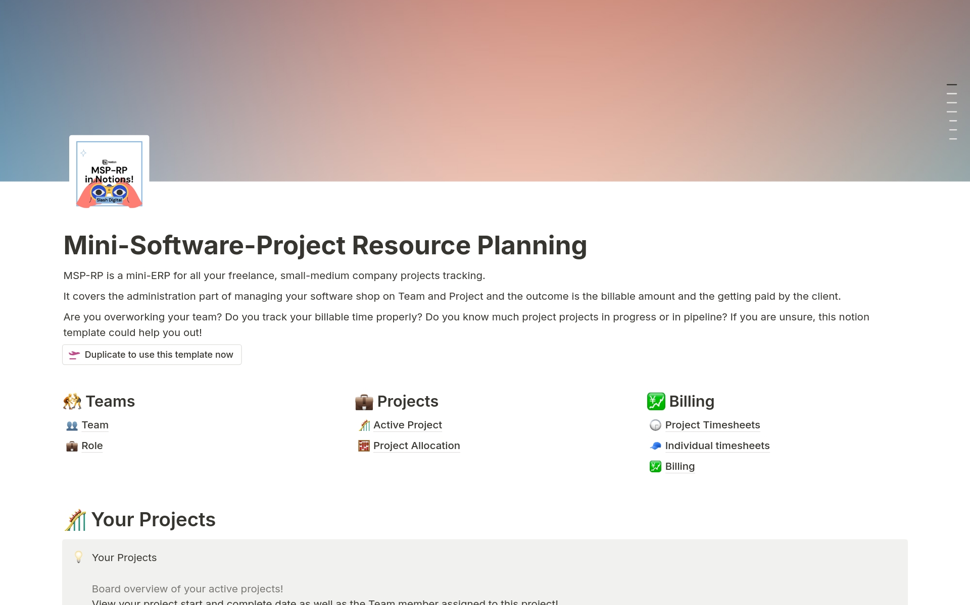 Mallin esikatselu nimelle Mini-Software-Project Resource Planning