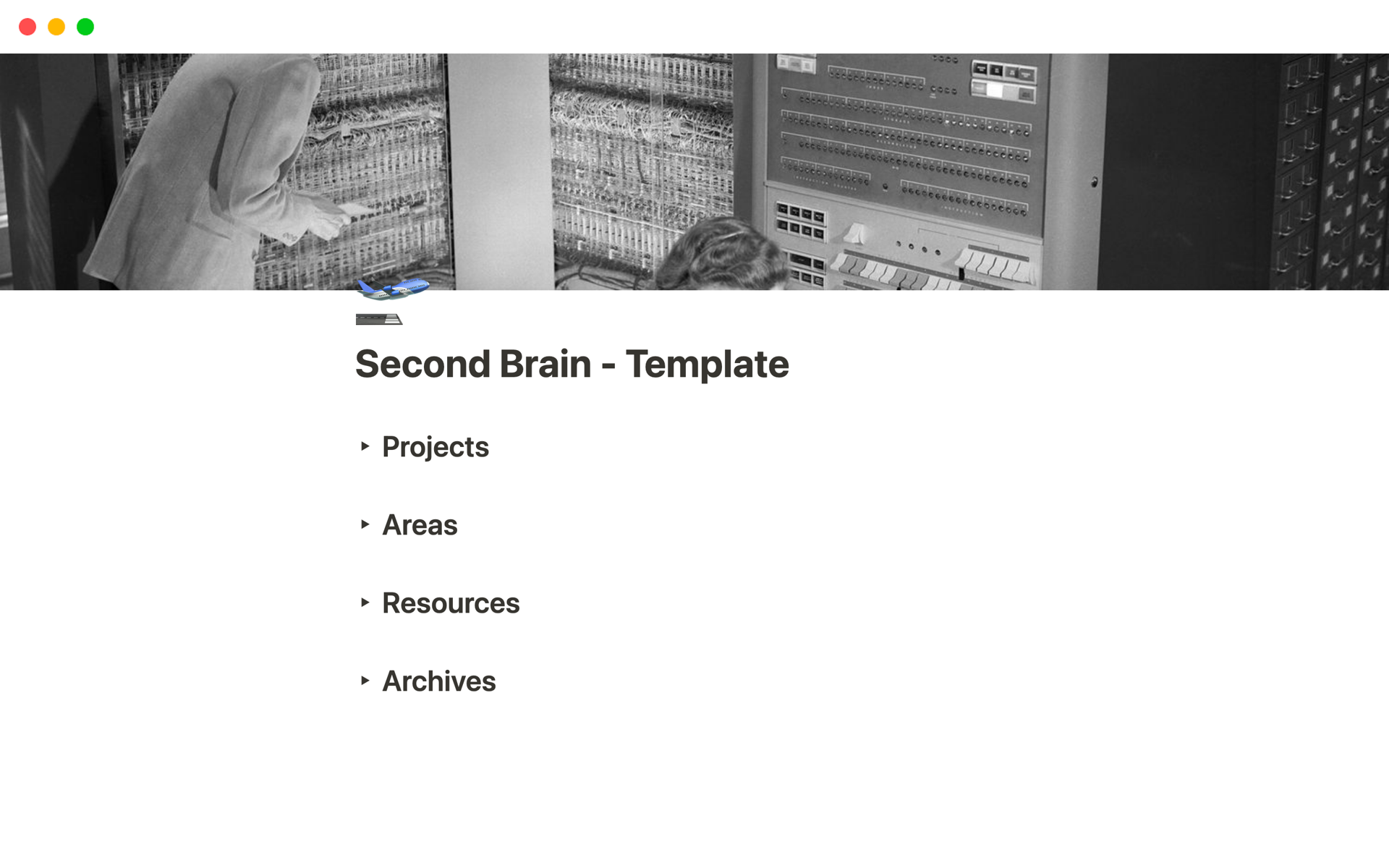A free template to create a second brain from all your notes, knowledge, and experiences.