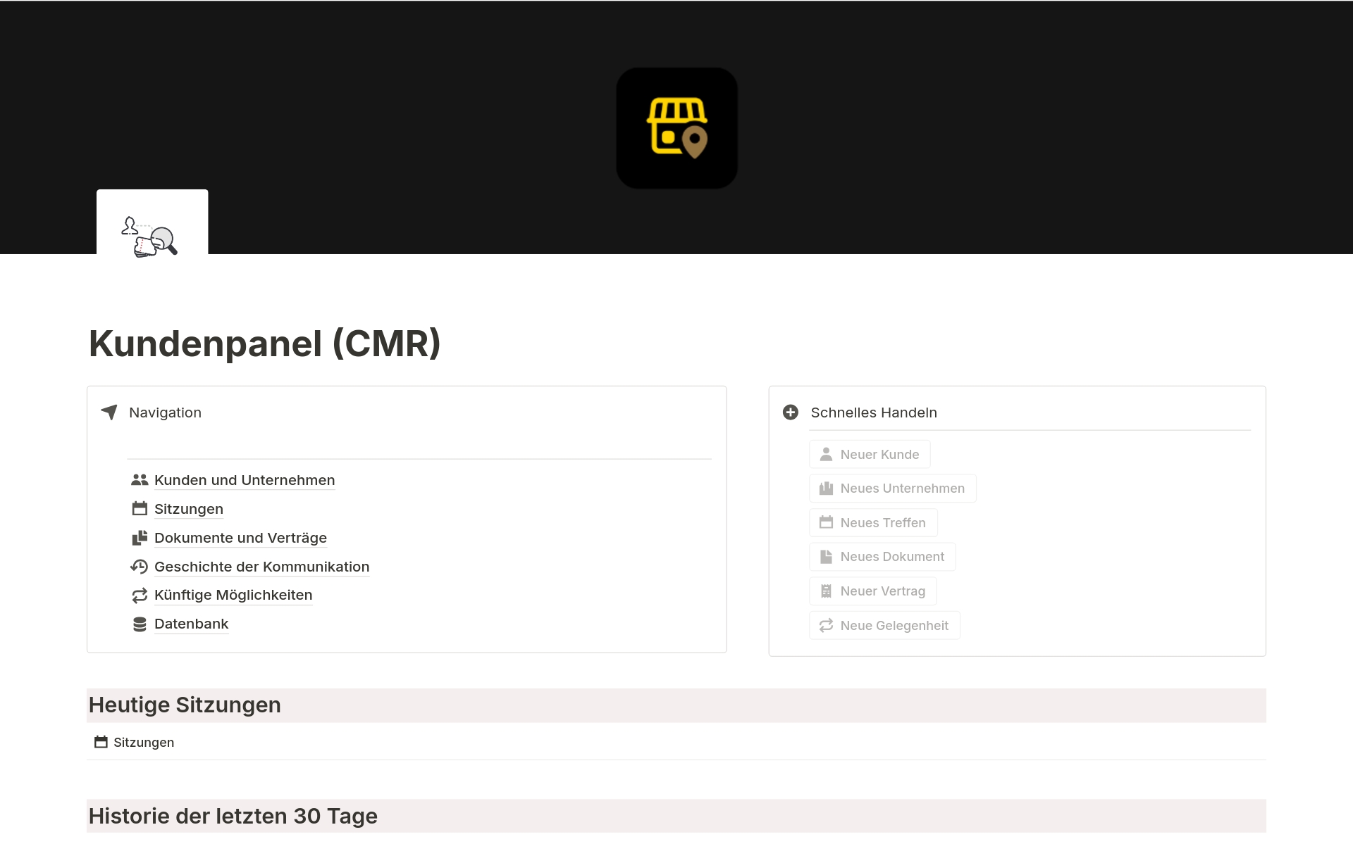 Vista previa de una plantilla para Kundenpanel (CMR) 