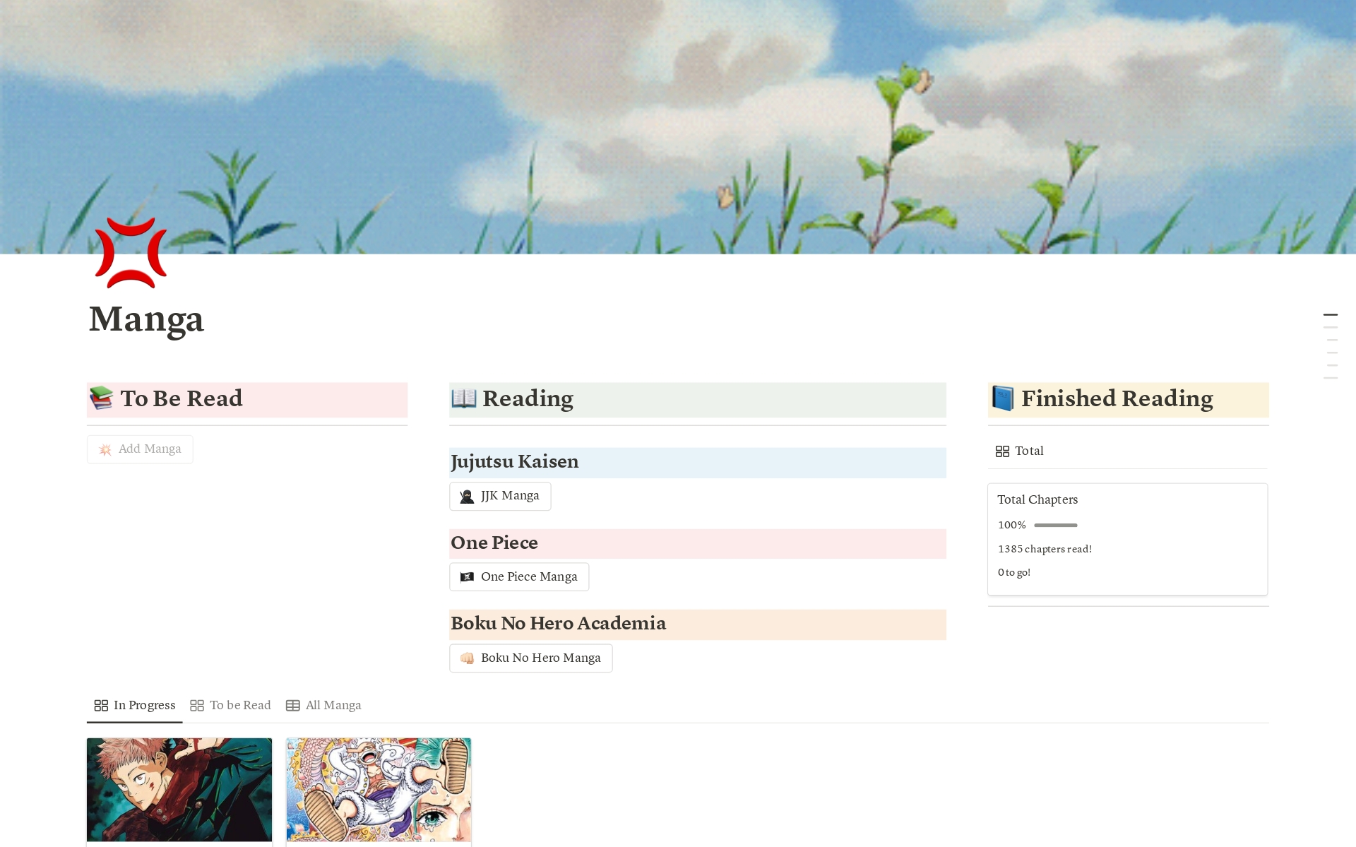 Manga Tracker Template | Notion Marketplace