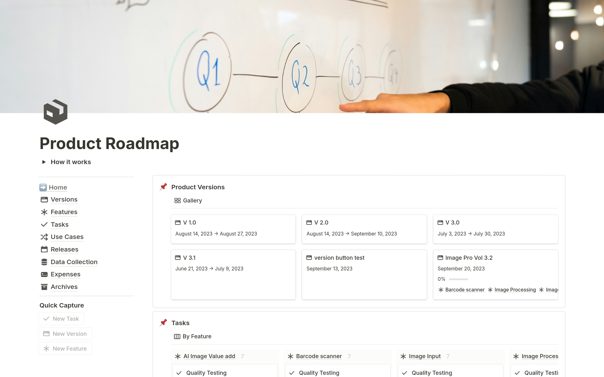 A template preview for Product Roadmap 