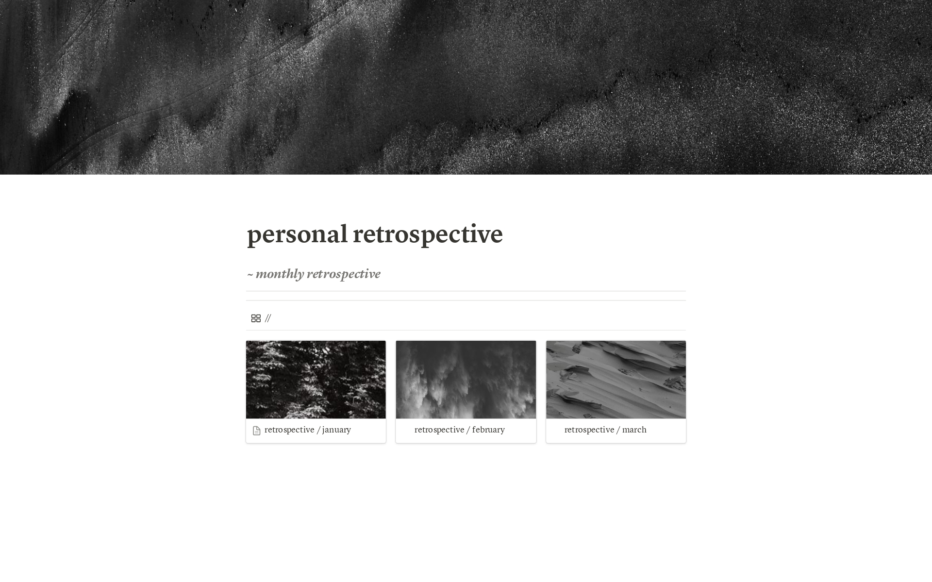 A template preview for Personal Monthly Retrospective