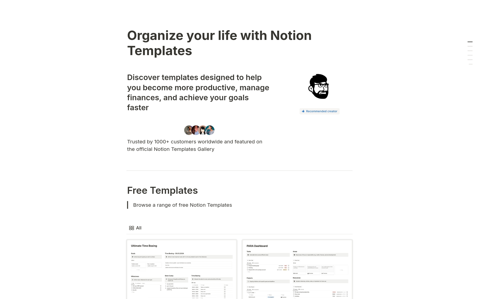 Build your own marketplace with Notion
Easily configure your marketplace by providing your own text and visuals, and hit publish. Connect your own domain to remove the Notion subdomain, Google Analytics, and SEO