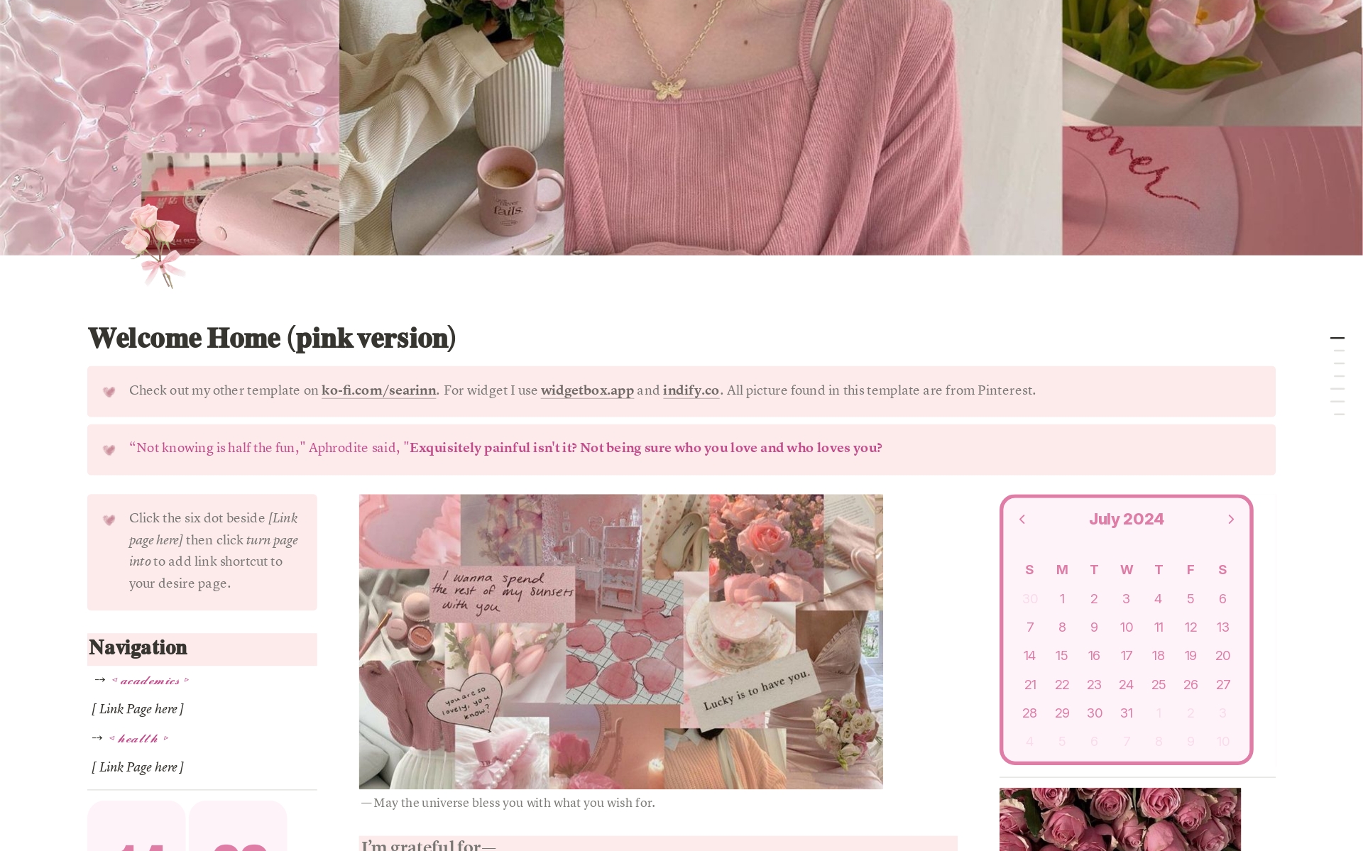 A template preview for Dashboard - Pink vers