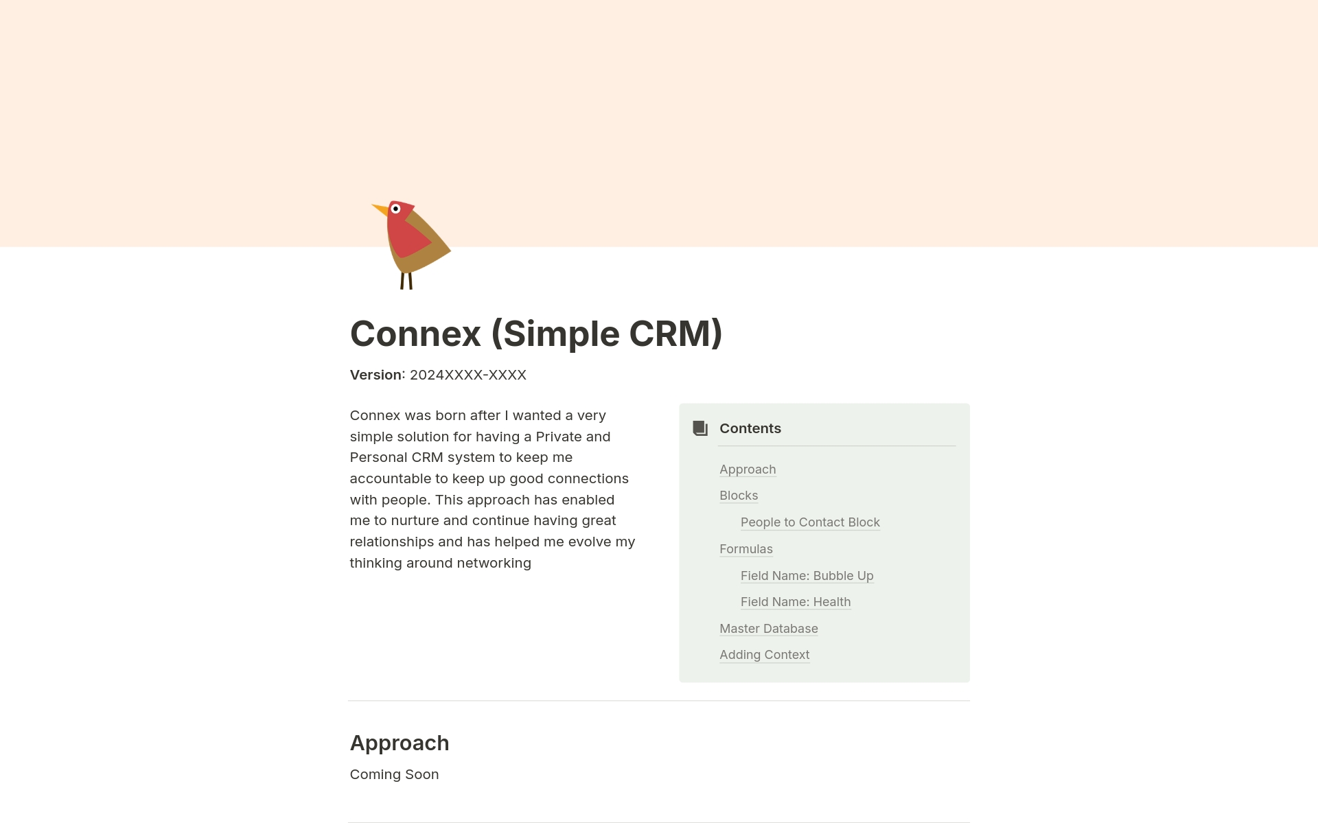 Connex is a minimal personal CRM system designed to manage contacts and remind you when to reconnect. Its simplicity allows for easy customization to suit your needs